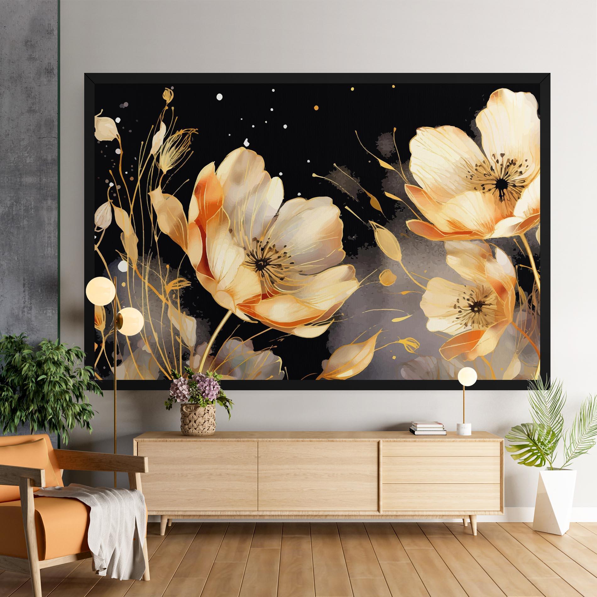 Tablou Canvas Gold Poppy Black mockup 9