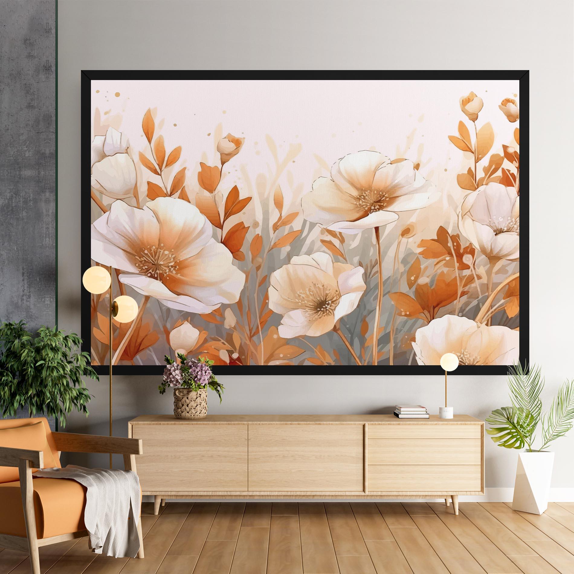Tablou Canvas Orange Cream Poppy mockup 9