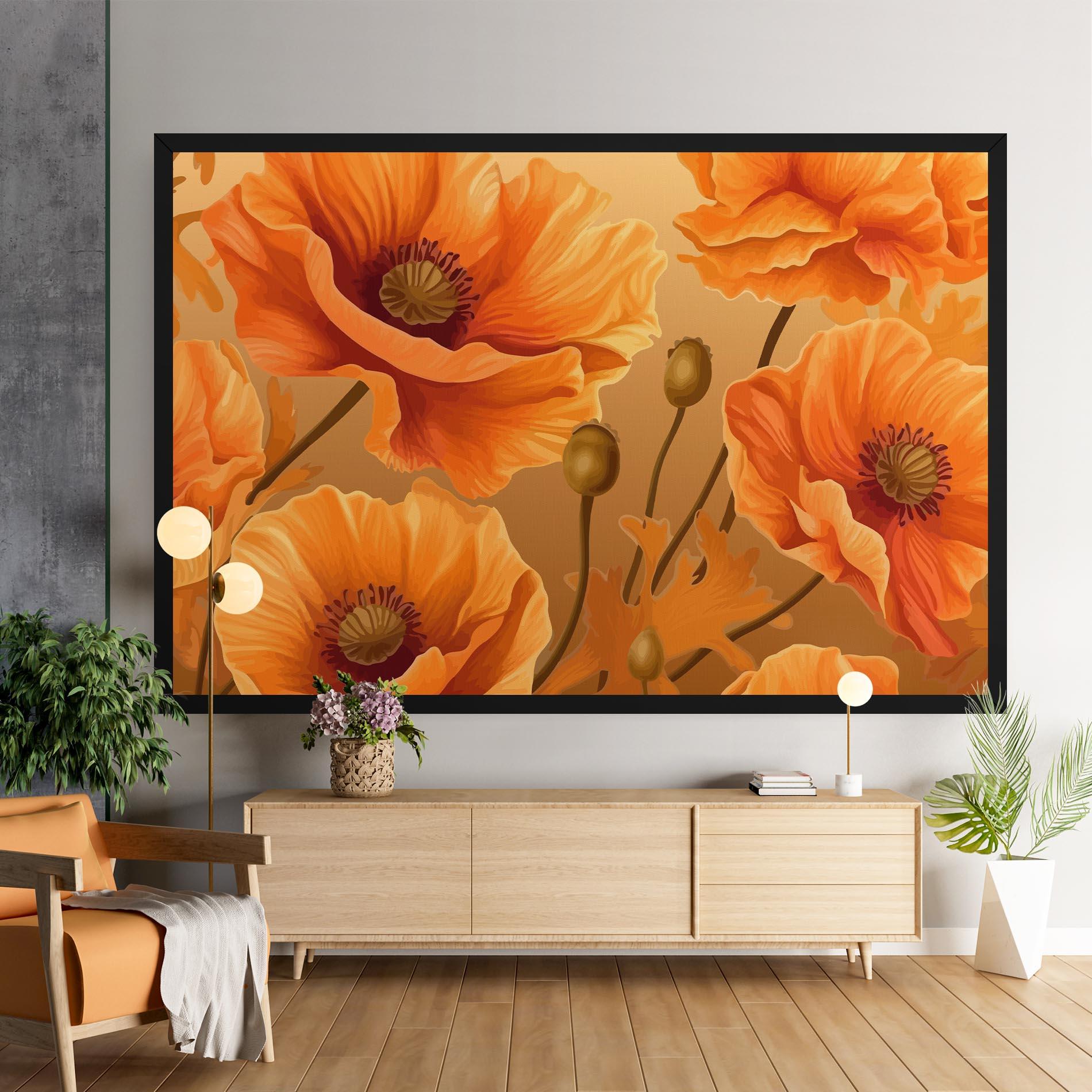 Tablou Canvas Pastel Orange Poppy mockup 9