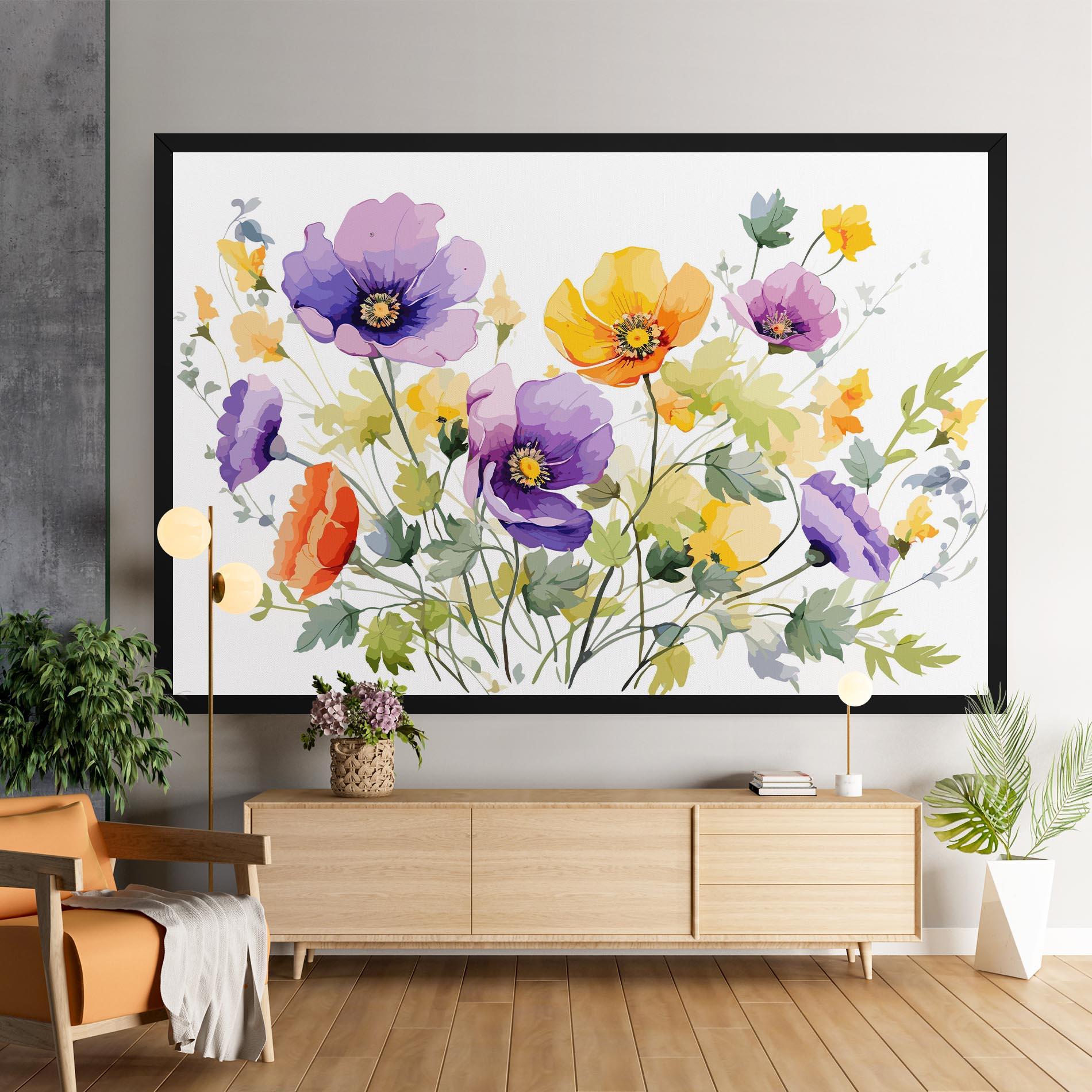 Tablou Canvas Purple Orange Poppy mockup 9