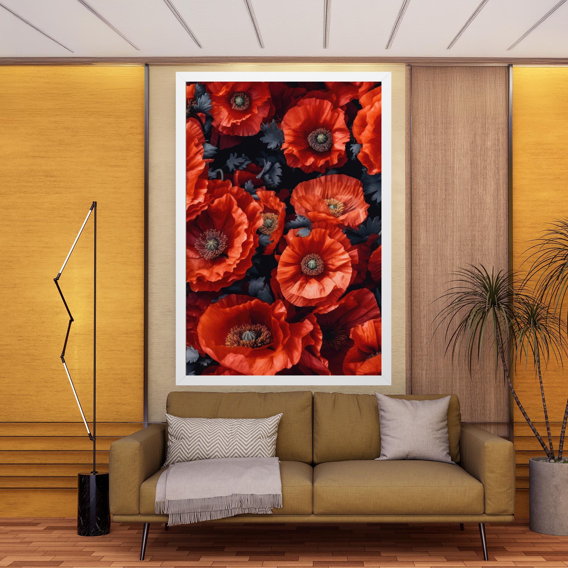 Tablou Canvas Black Red Poppies mockup 9