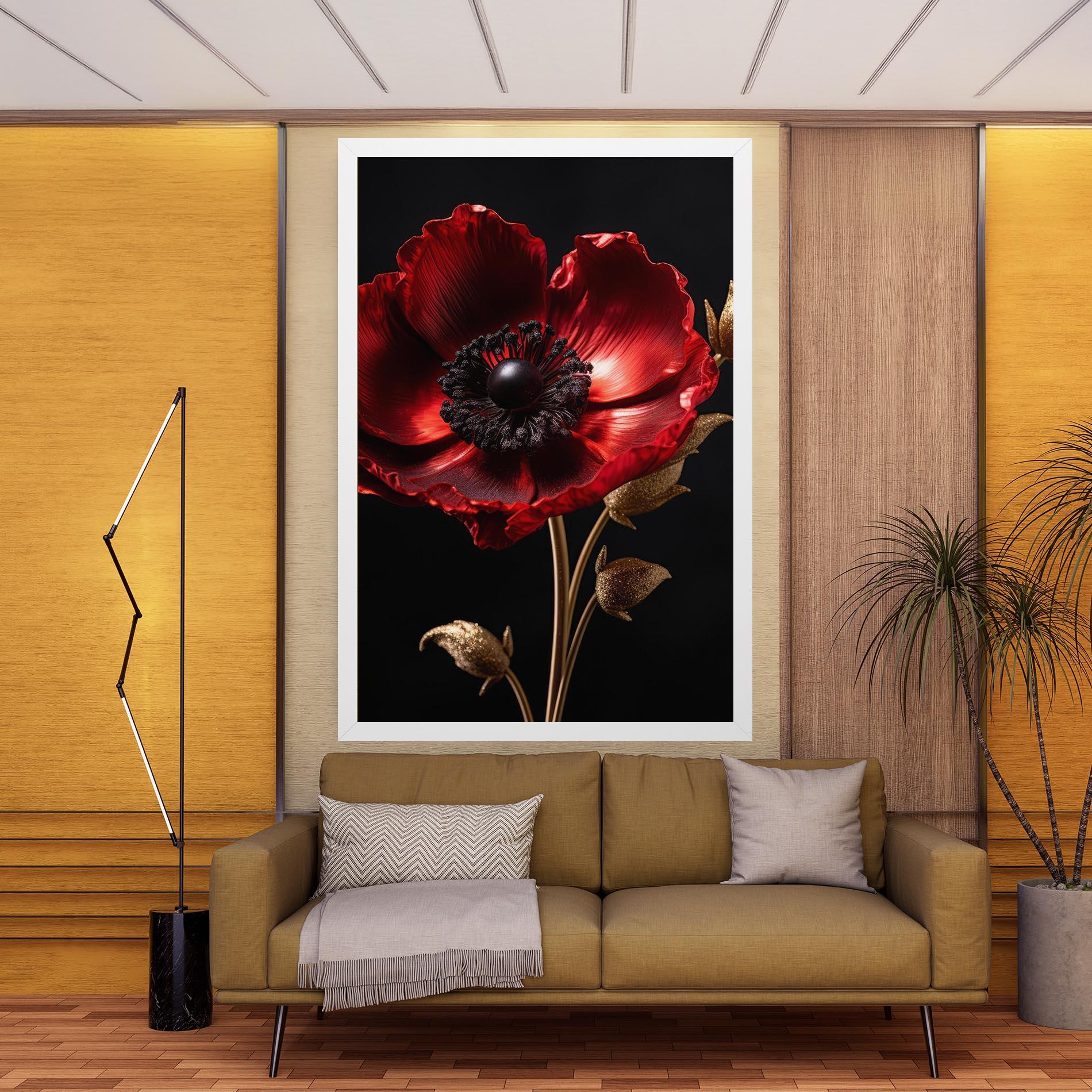 Tablou Canvas Dark Red Poppy mockup 9
