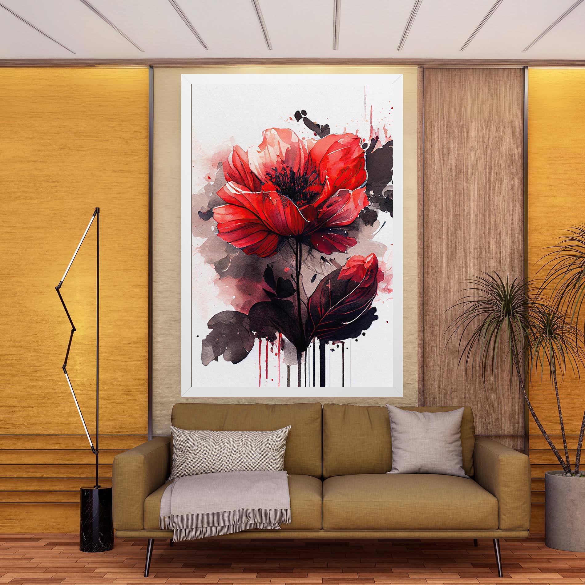 Tablou Canvas Watercolor Poppy mockup 9