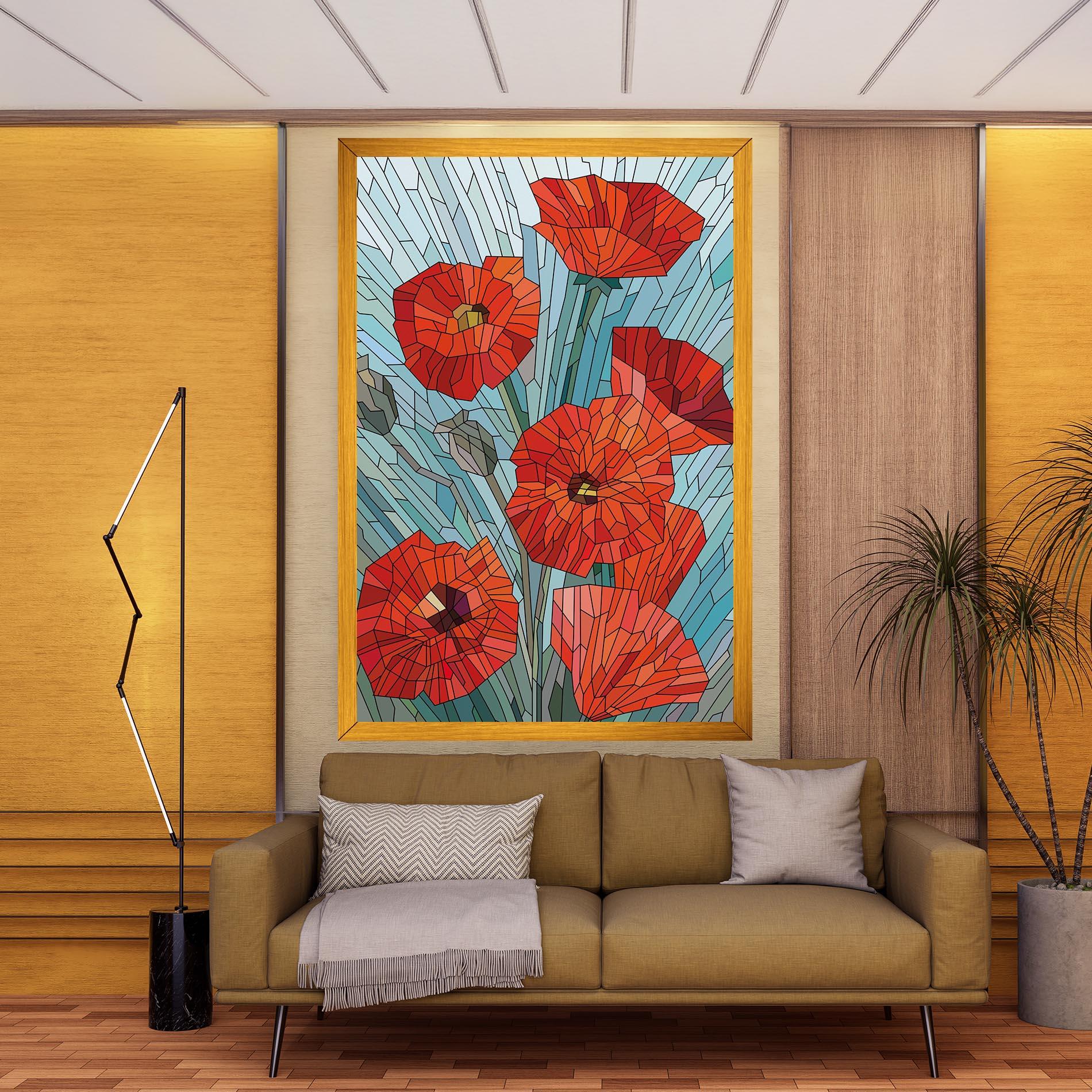 Tablou Canvas Blue Glass Poppy mockup 9