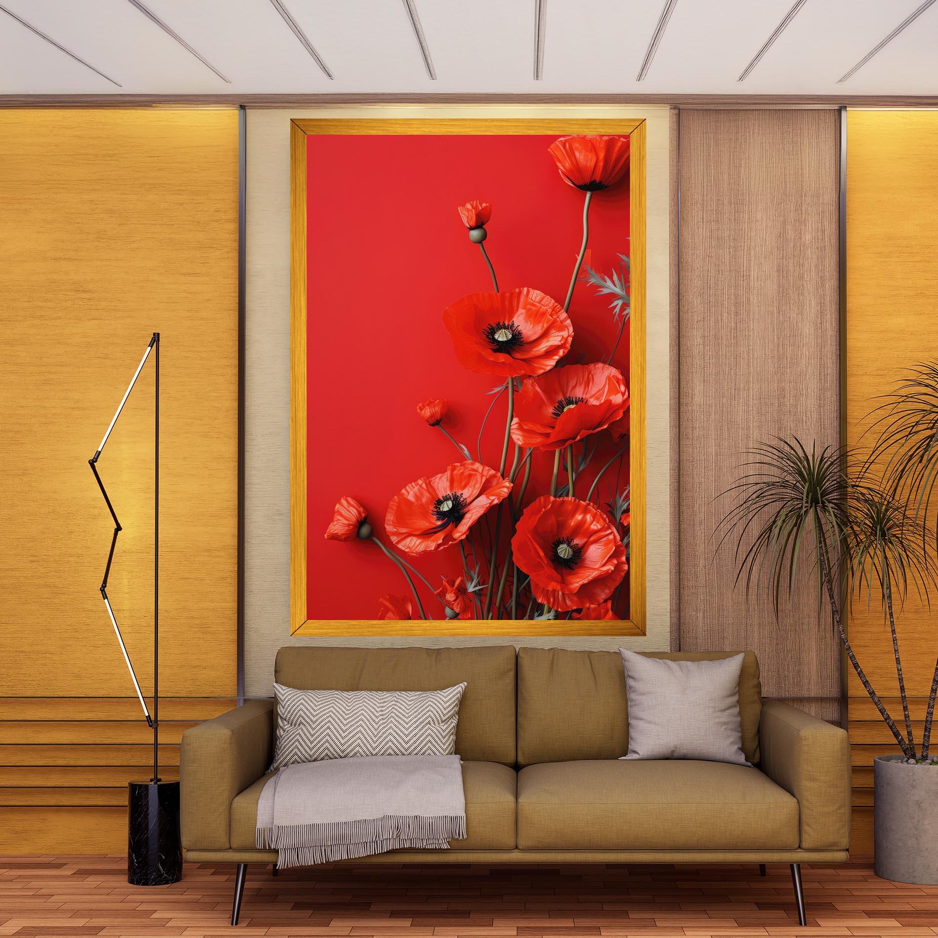 Tablou Canvas Poppies On The Table mockup 9