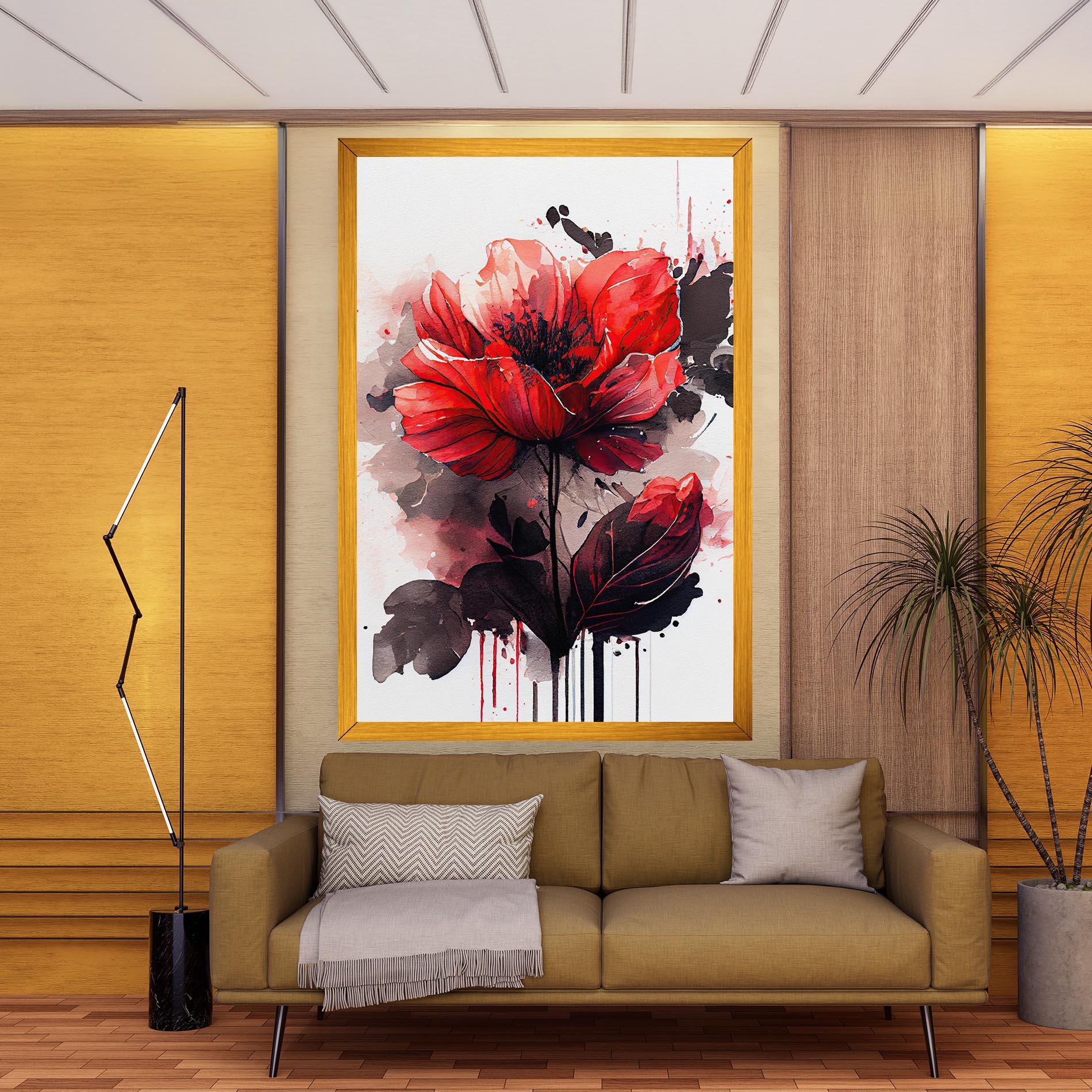 Tablou Canvas Watercolor Poppy mockup 9