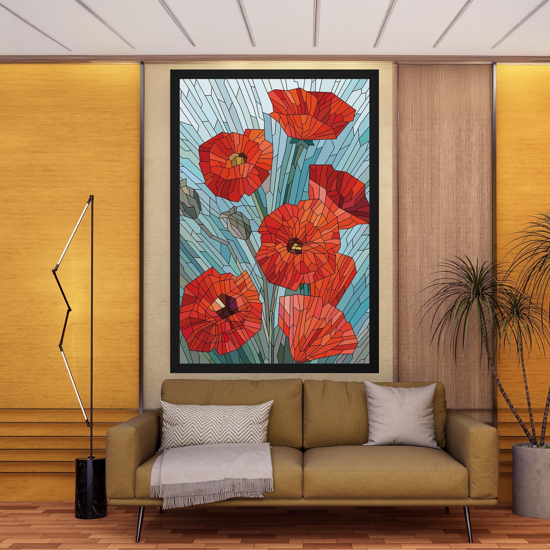 Tablou Canvas Blue Glass Poppy mockup 9