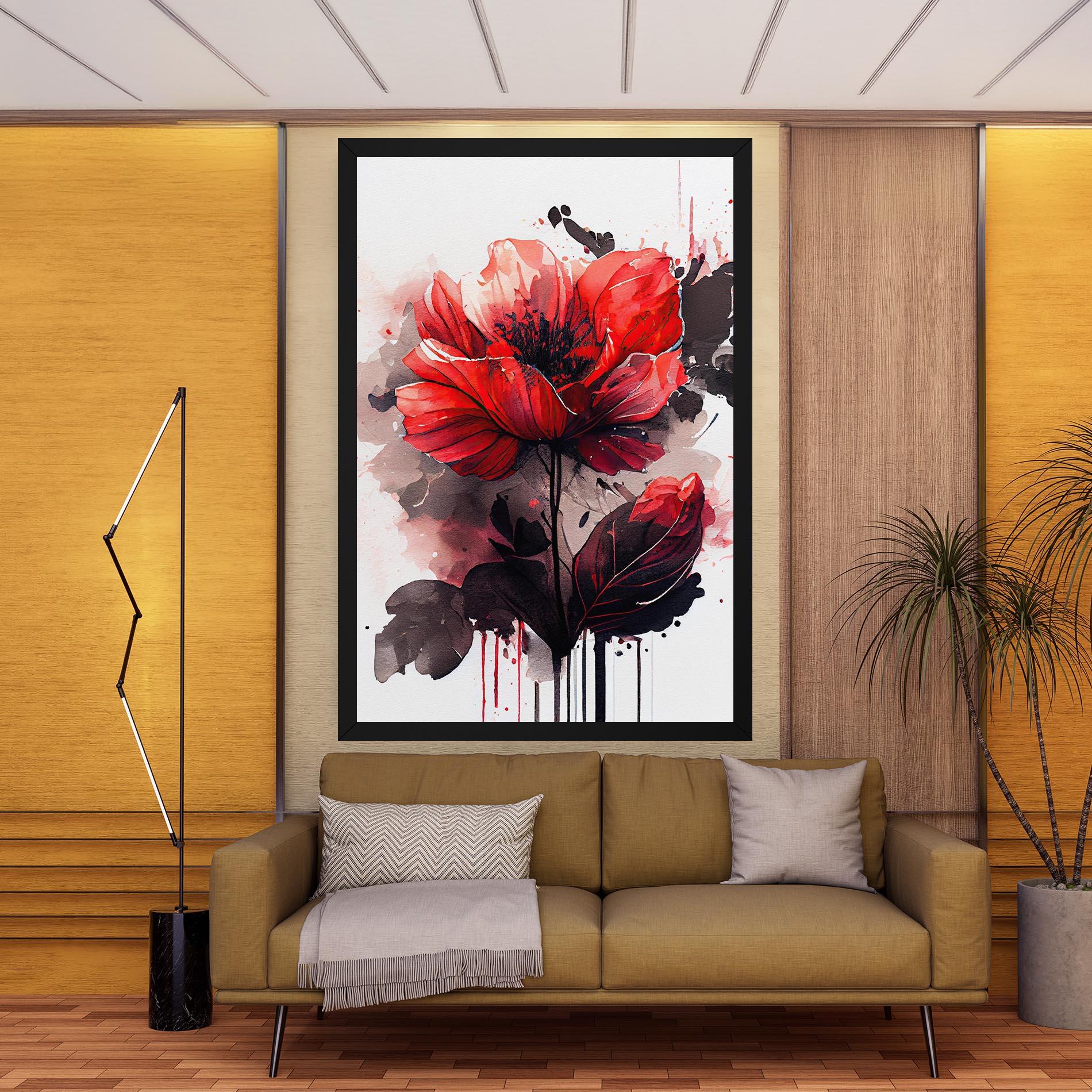Tablou Canvas Watercolor Poppy mockup 9