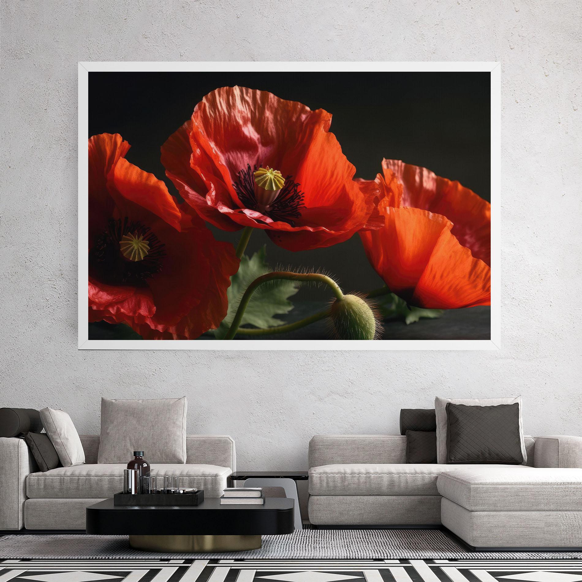 Tablou Canvas 3 Pretty Poppies mockup 2