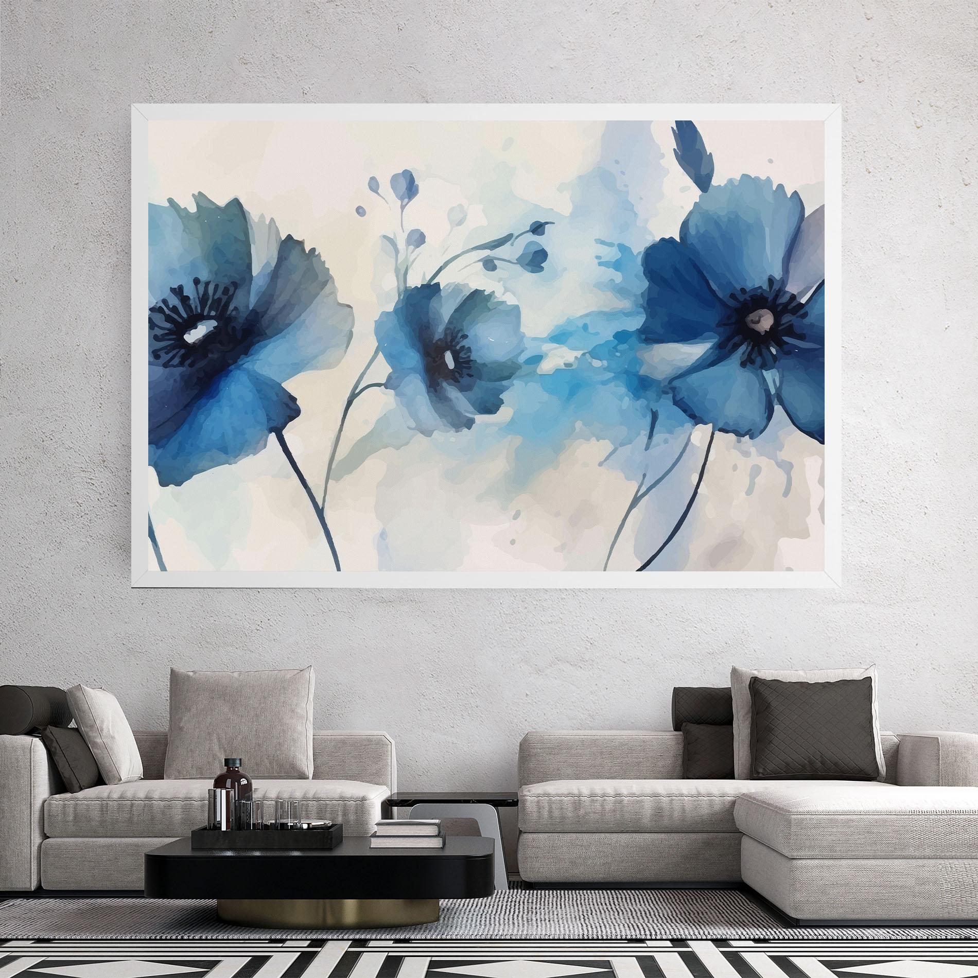Tablou Canvas Blue Poppies mockup 2