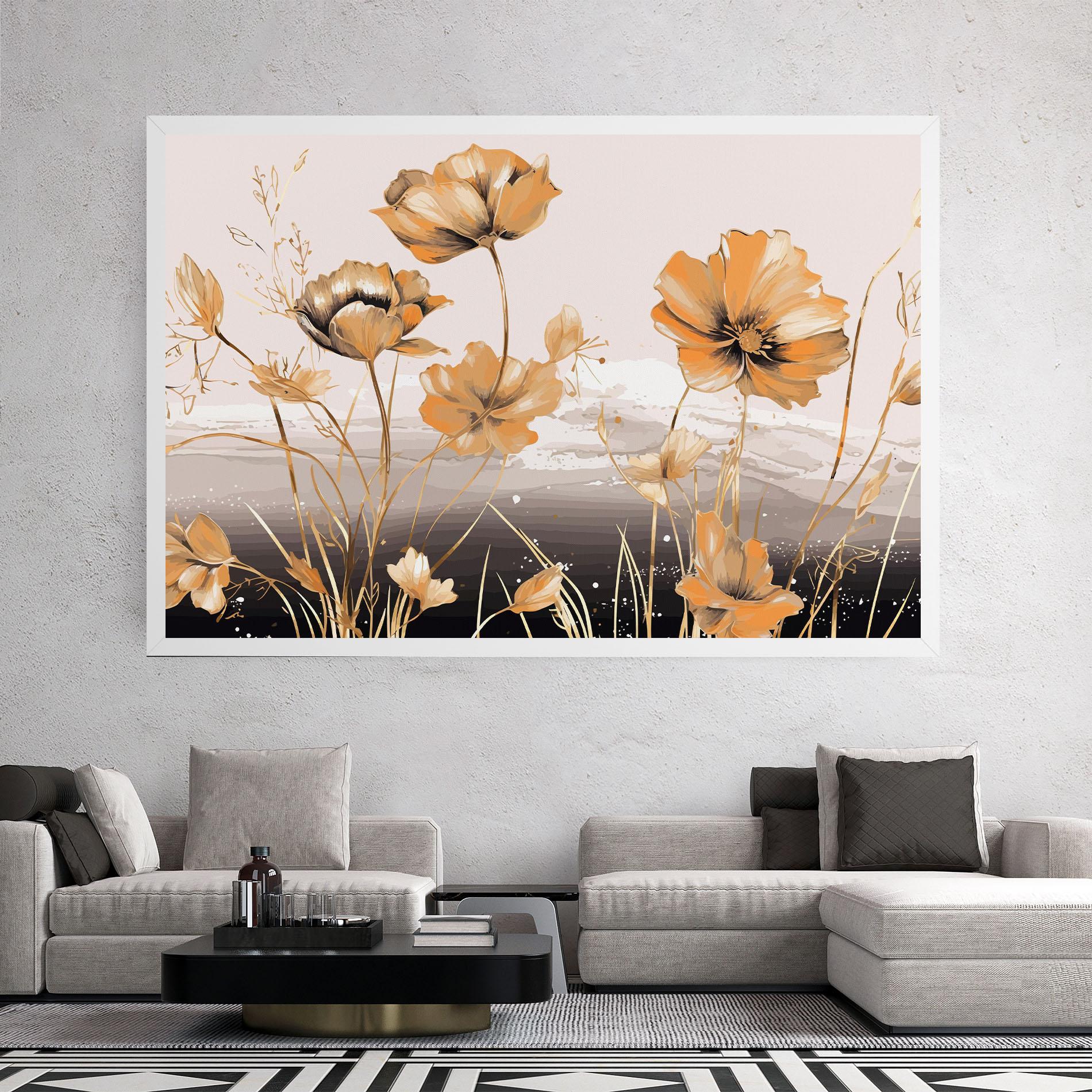 Tablou Canvas Gold Black Poppy mockup 2