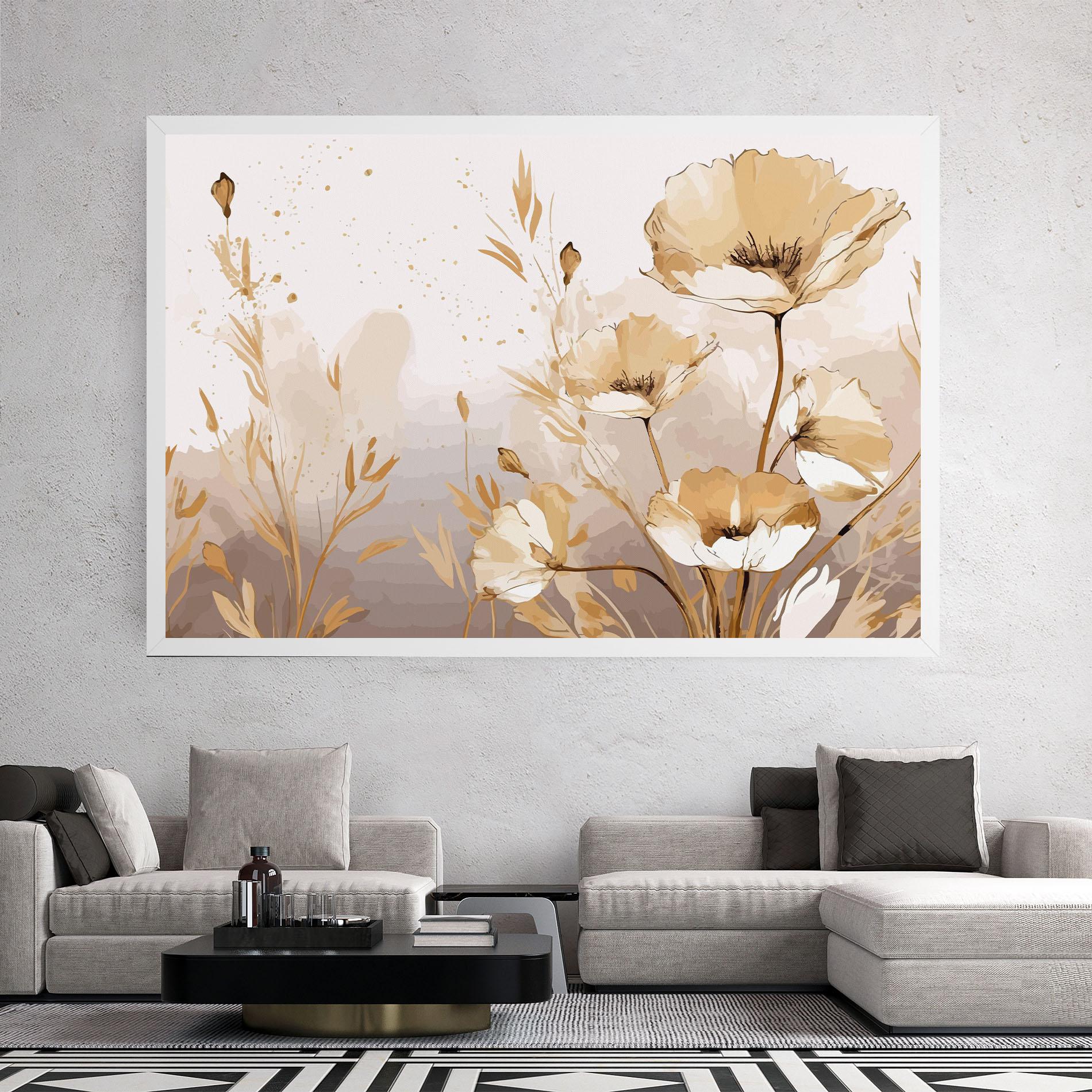 Tablou Canvas Gold Cream Poppy mockup 2