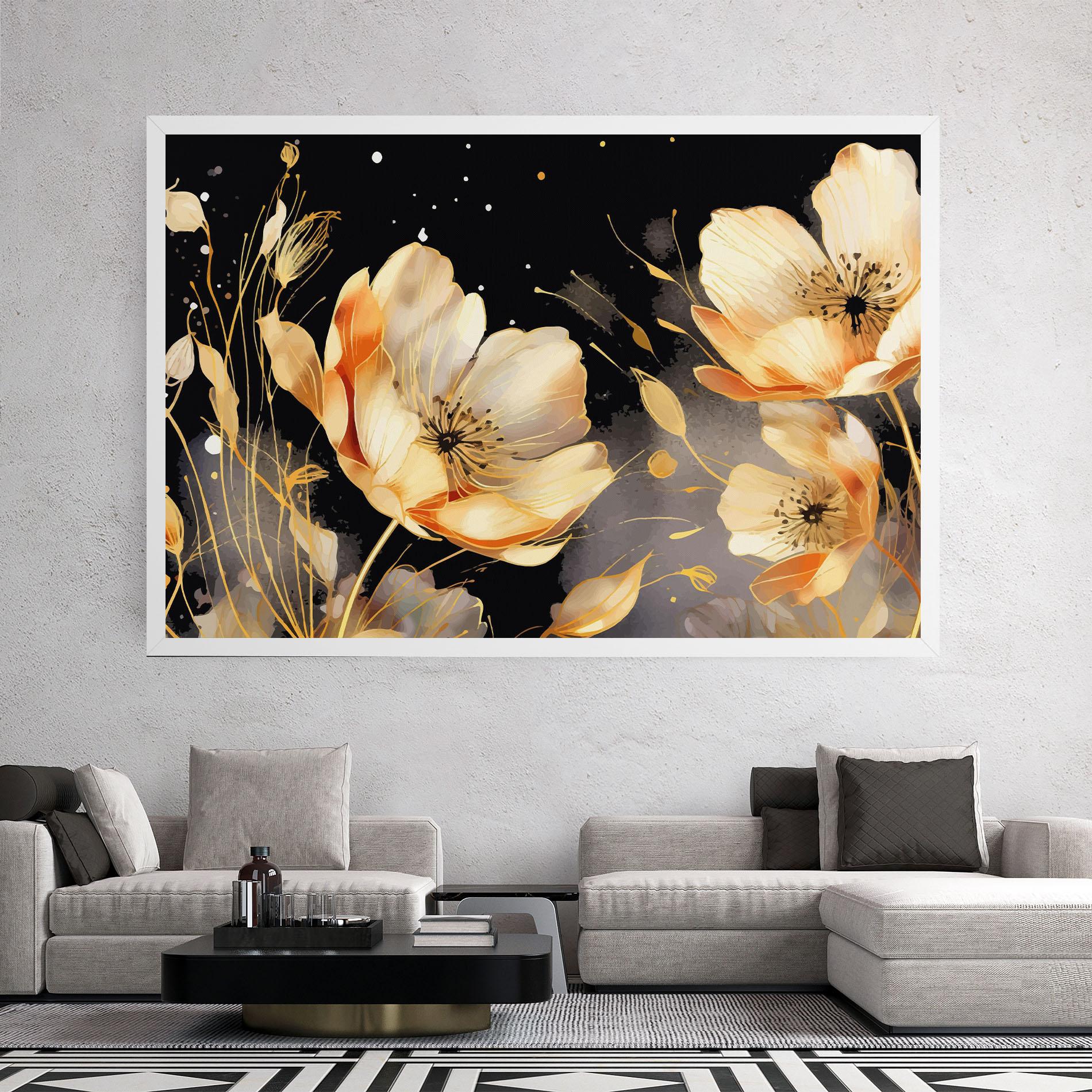 Tablou Canvas Gold Poppy Black mockup 2