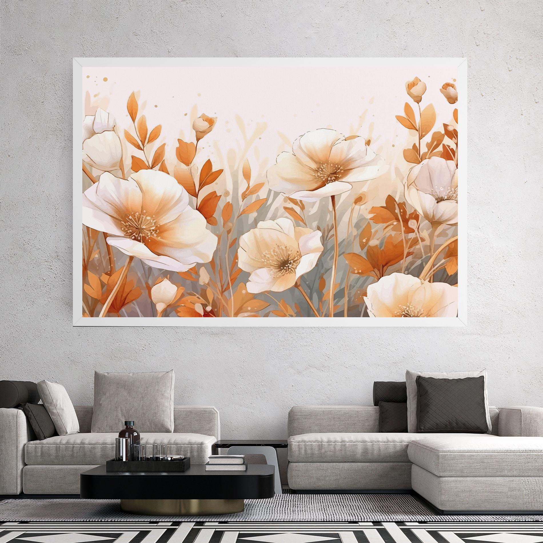 Tablou Canvas Orange Cream Poppy mockup 2