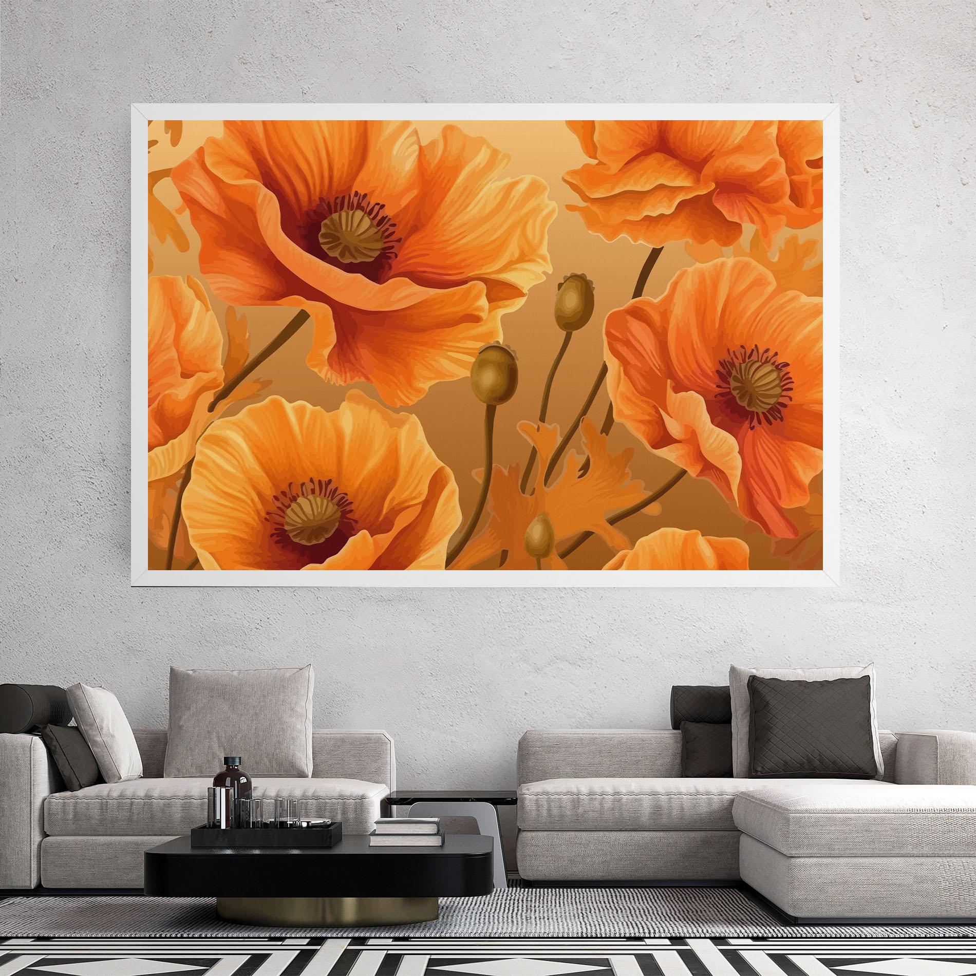 Tablou Canvas Pastel Orange Poppy mockup 2