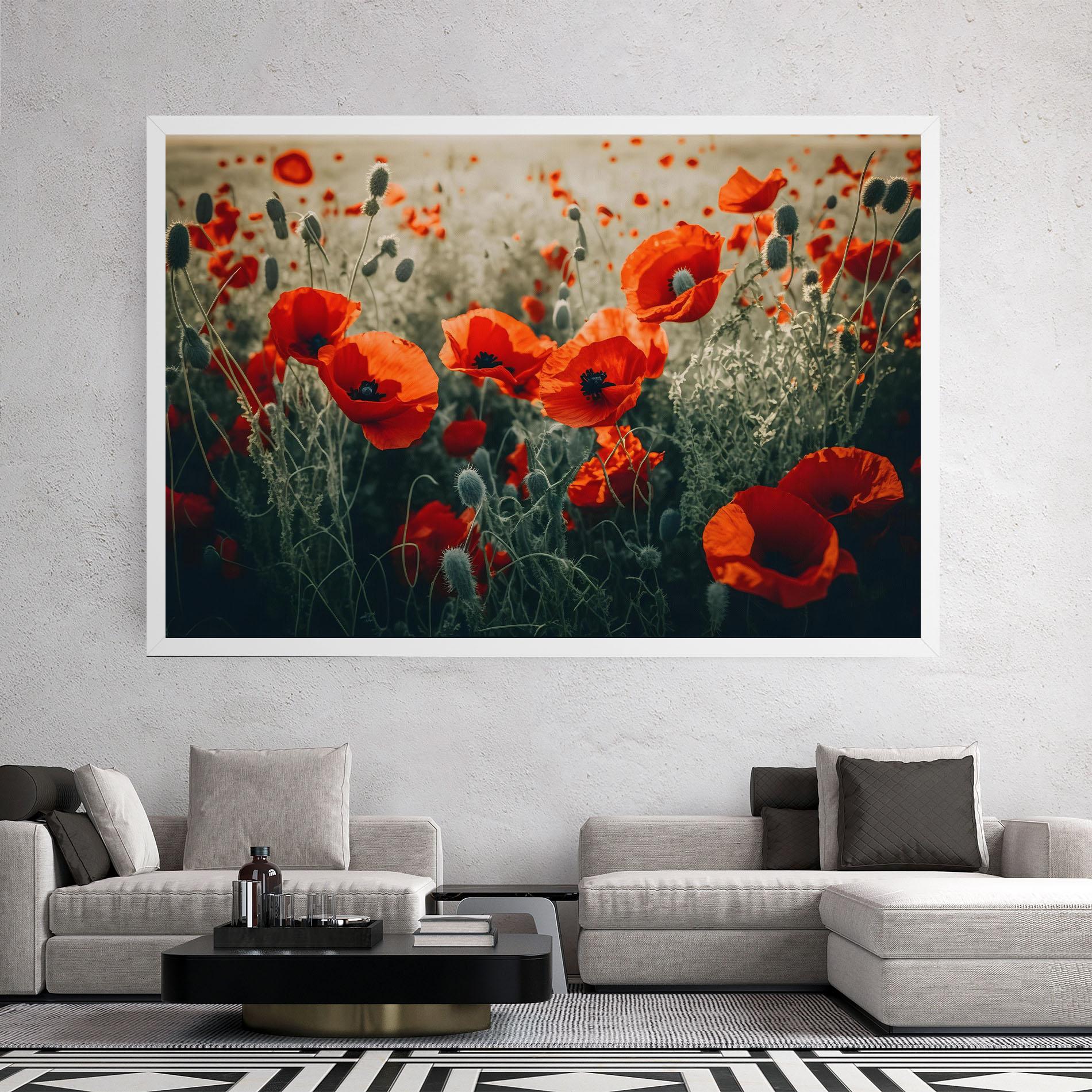 Tablou Canvas Poppy Grass Field mockup 2