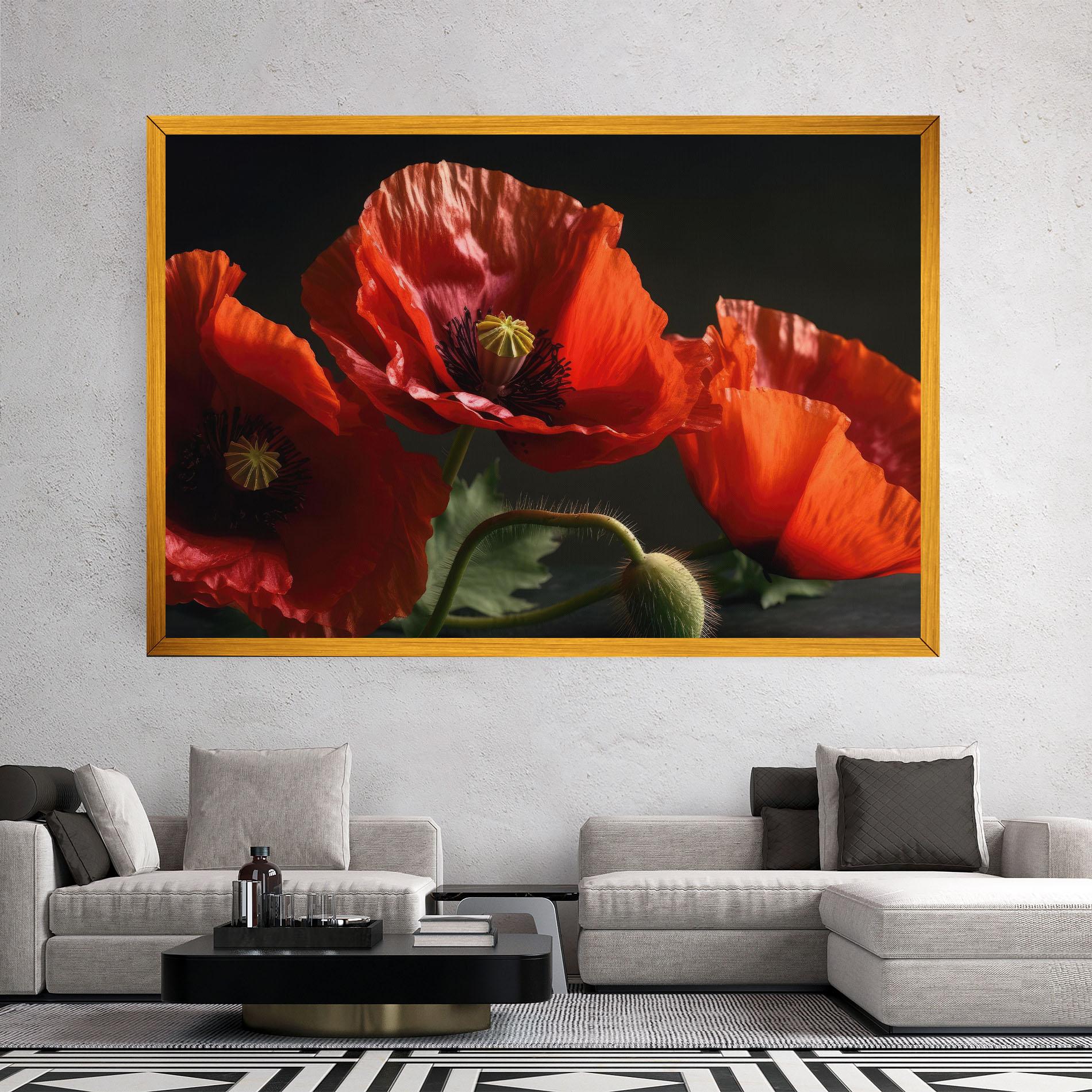 Tablou Canvas 3 Pretty Poppies mockup 2