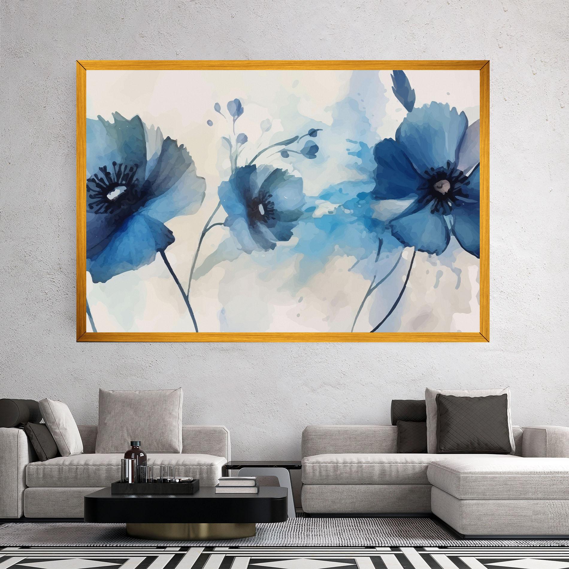Tablou Canvas Blue Poppies mockup 2