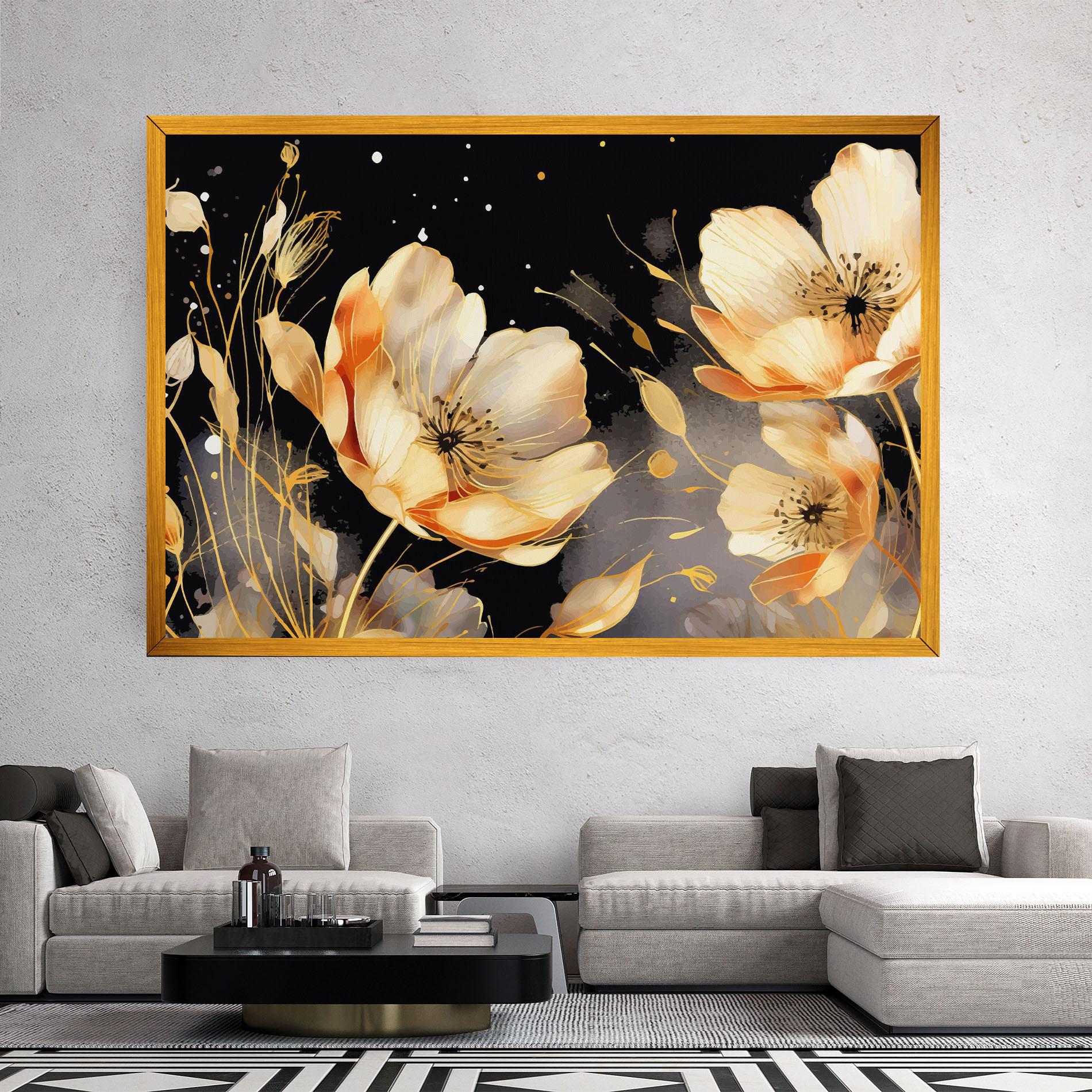 Tablou Canvas Gold Poppy Black mockup 2