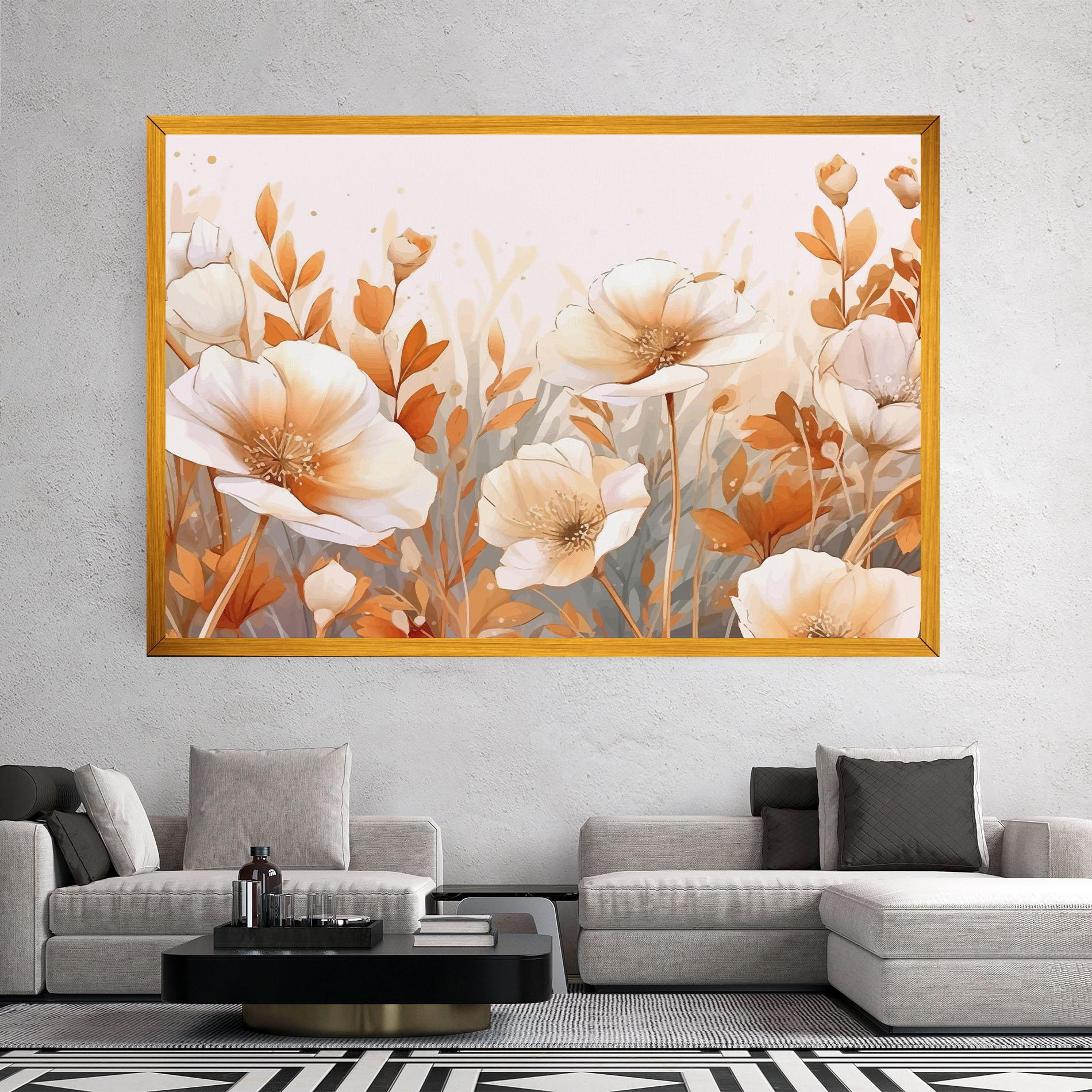 Tablou Canvas Orange Cream Poppy mockup 2