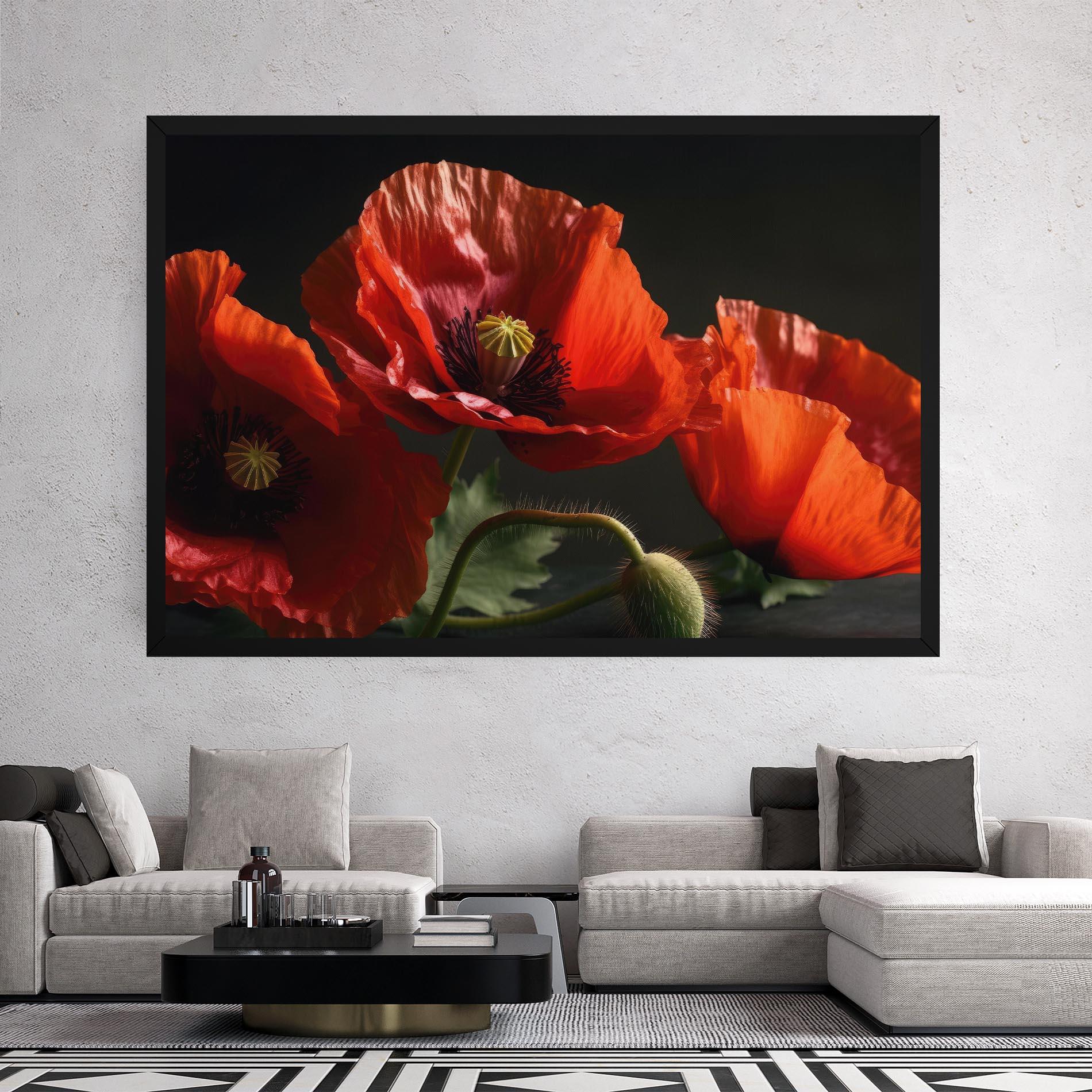 Tablou Canvas 3 Pretty Poppies mockup 2