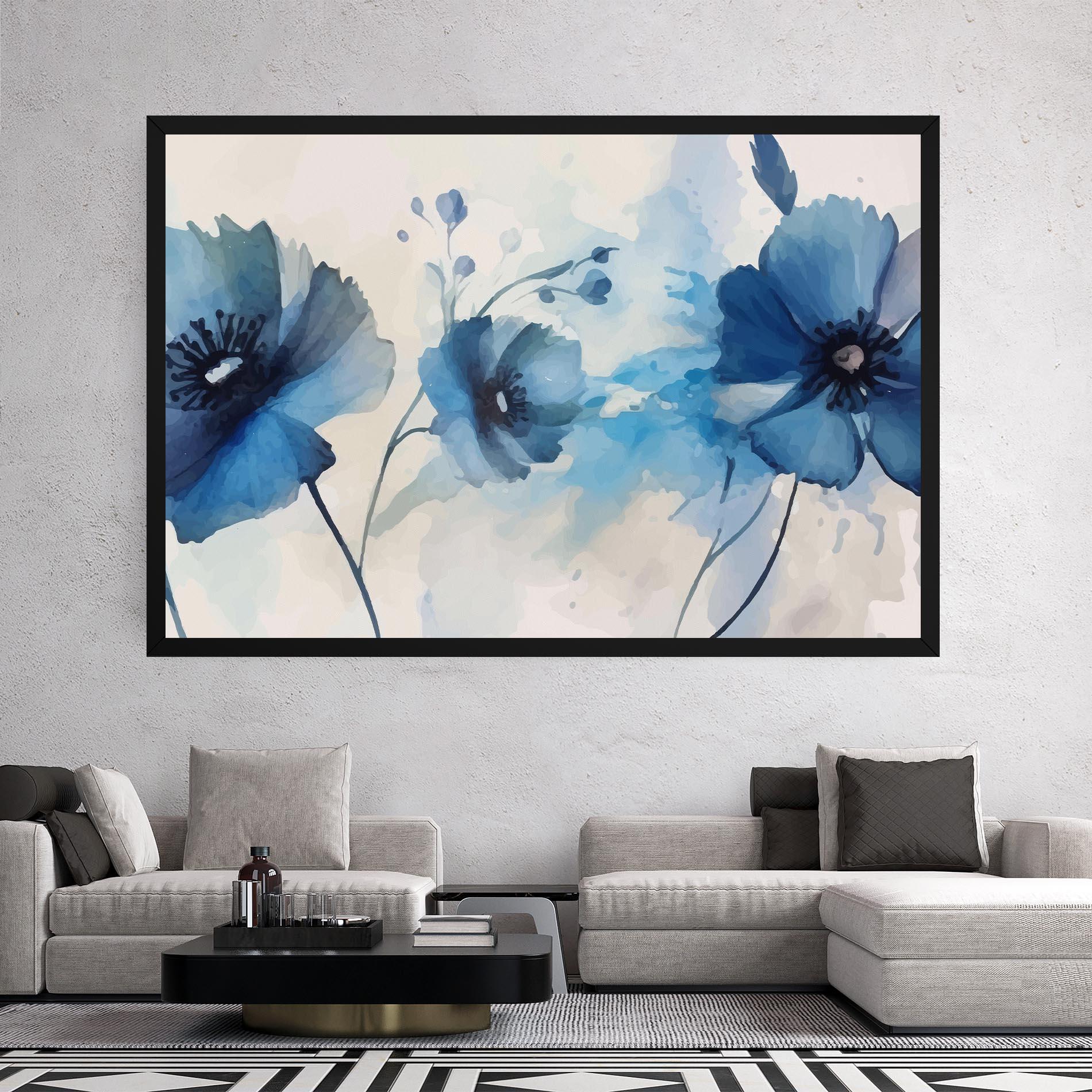 Tablou Canvas Blue Poppies mockup 2