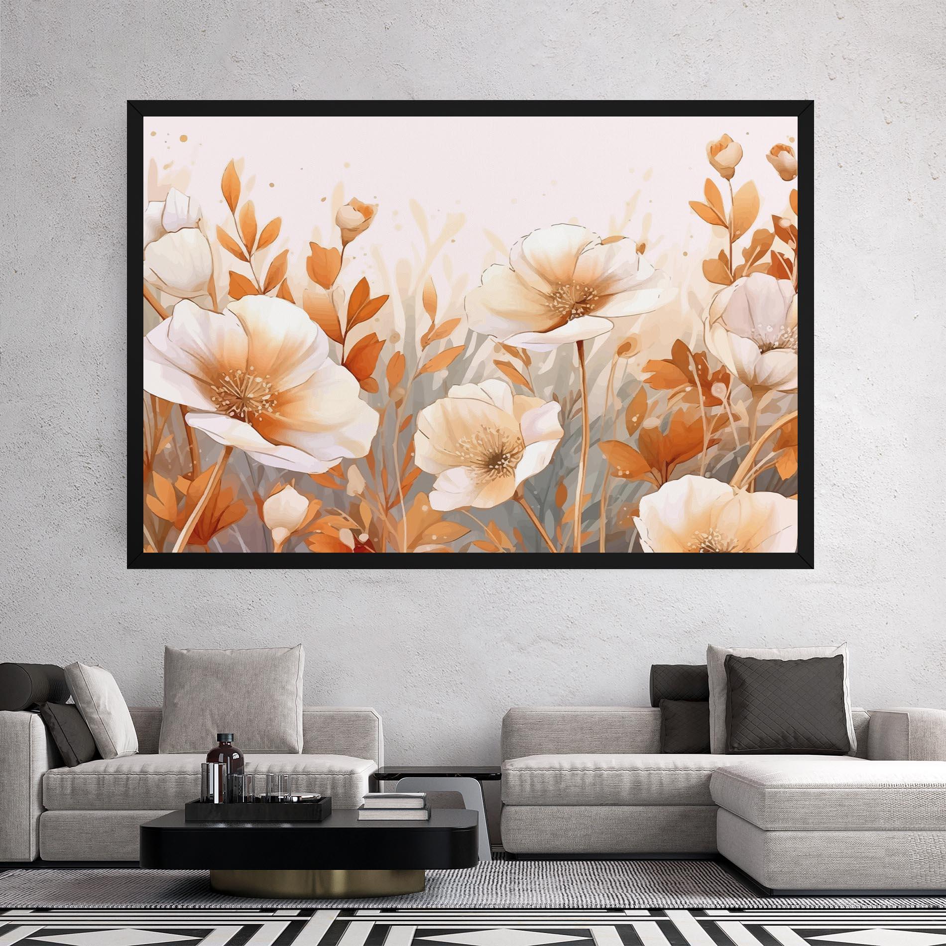 Tablou Canvas Orange Cream Poppy mockup 2
