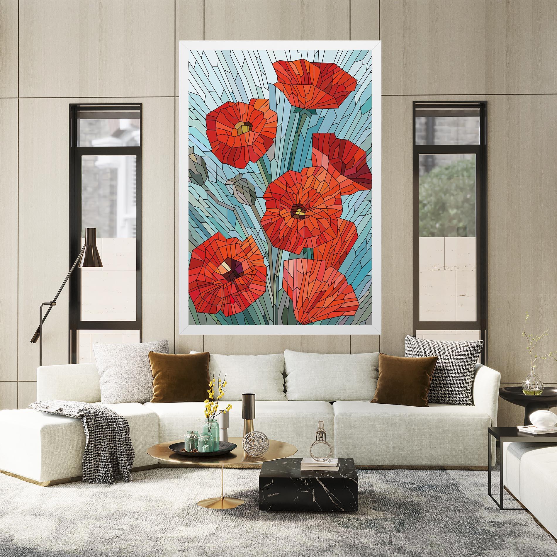 Tablou Canvas Blue Glass Poppy mockup 2