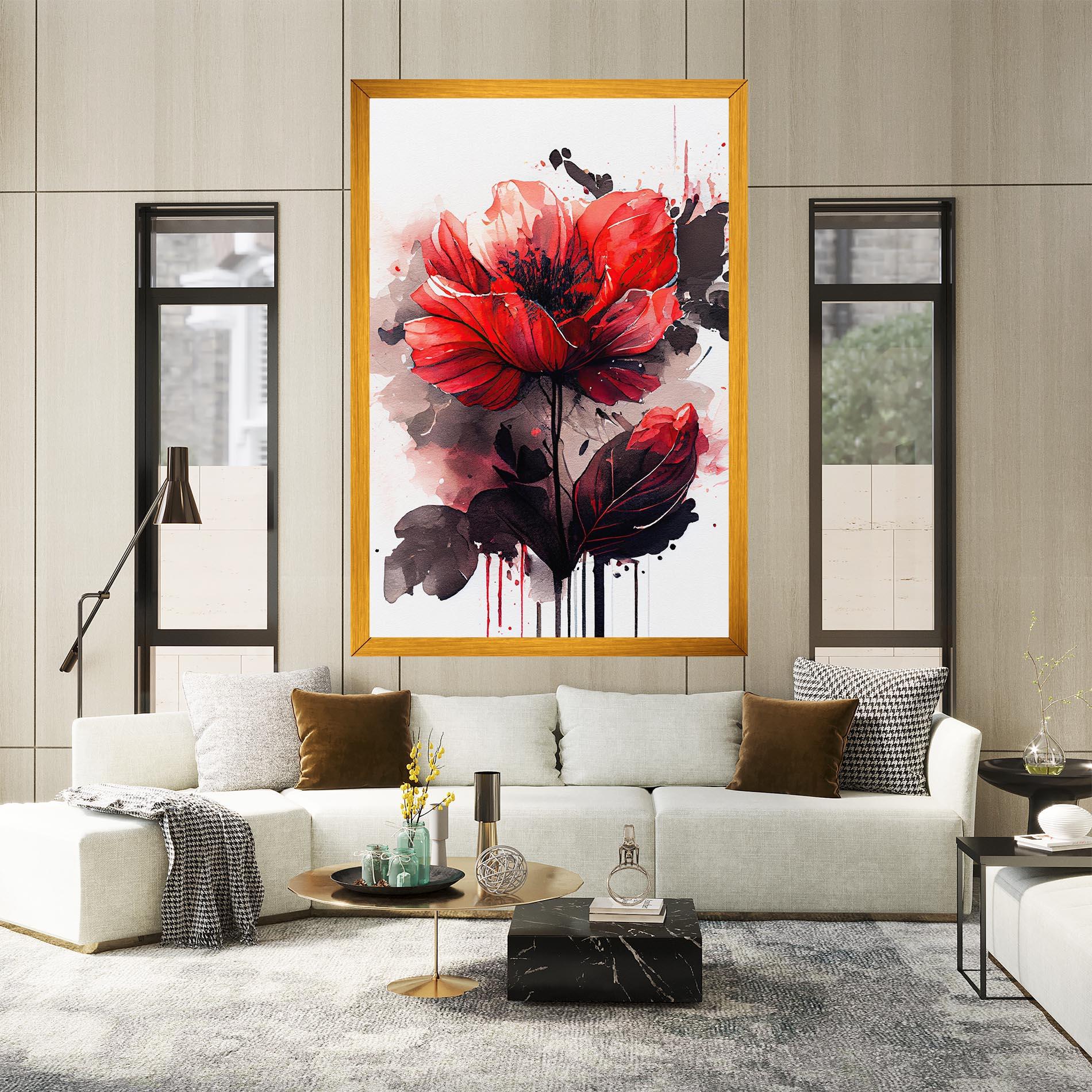Tablou Canvas Watercolor Poppy mockup 2