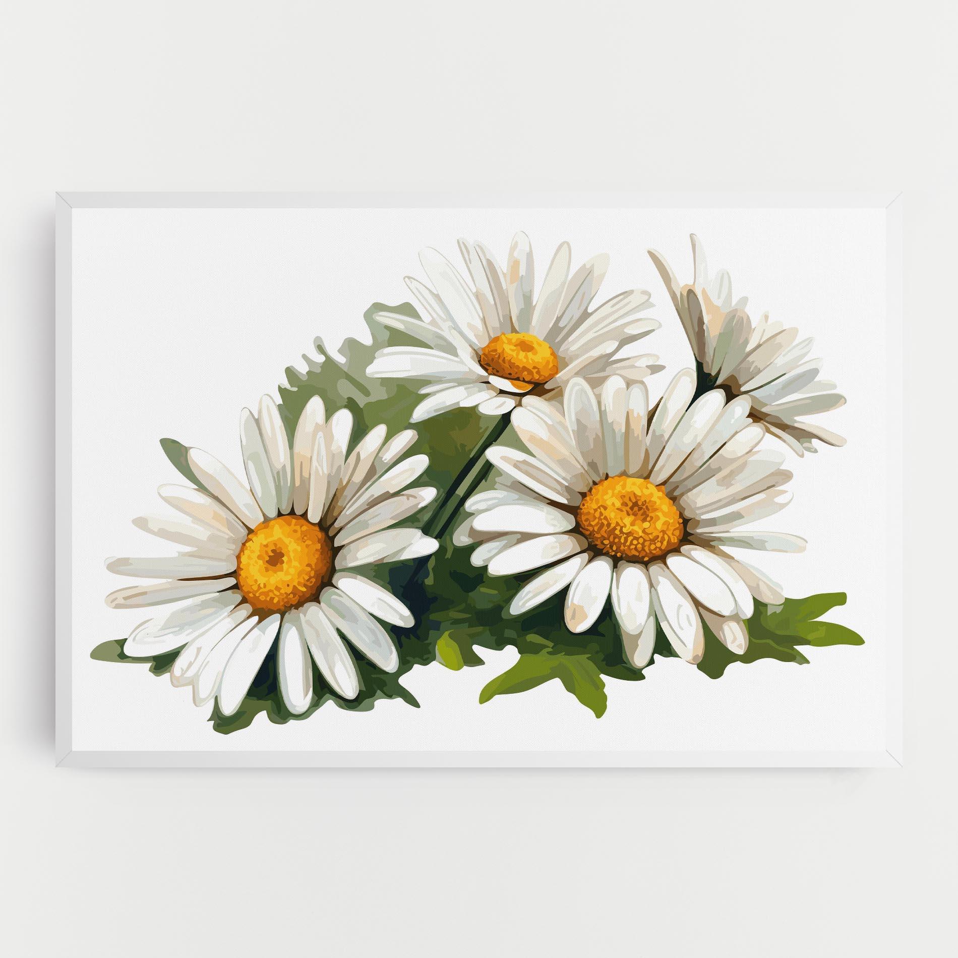 Tablou Canvas Grey White Daisy mockup 0