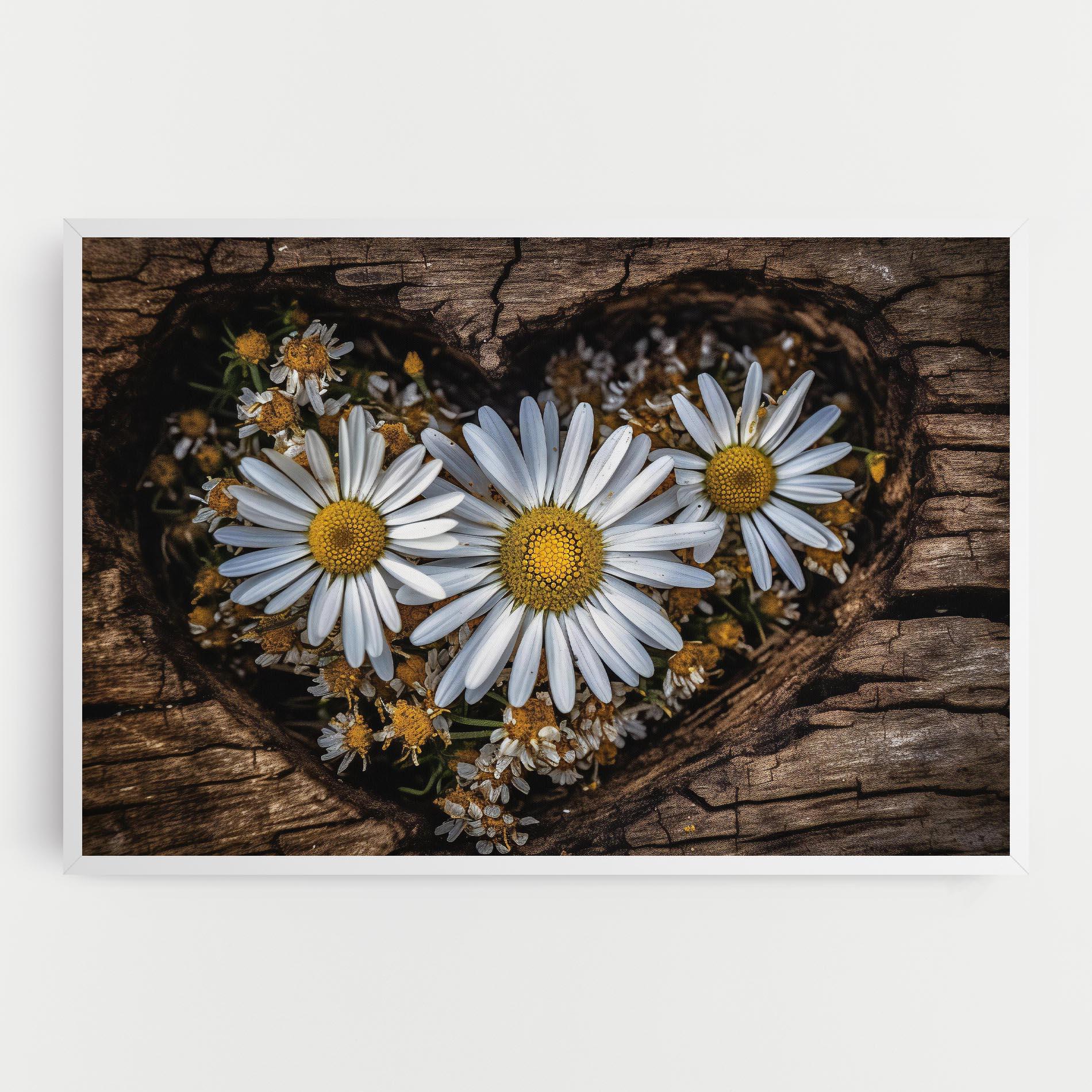 Tablou Canvas Heart Shaped Daisy mockup 0