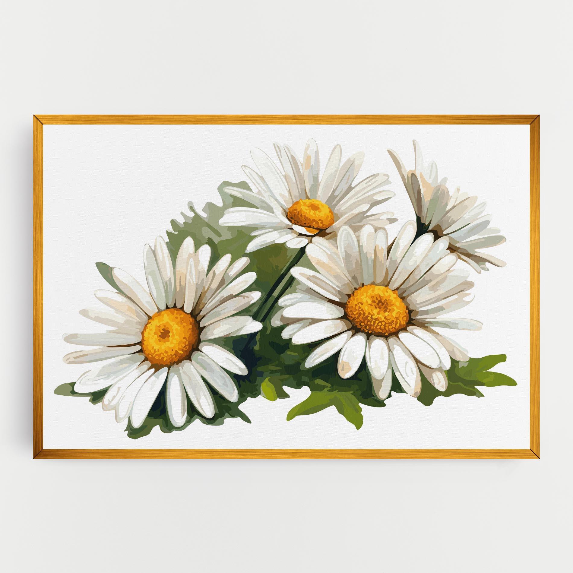 Tablou Canvas Grey White Daisy mockup 0