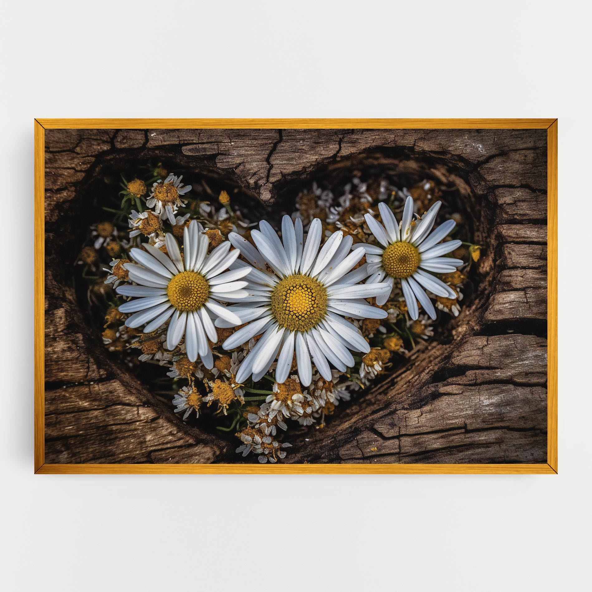 Tablou Canvas Heart Shaped Daisy mockup 0