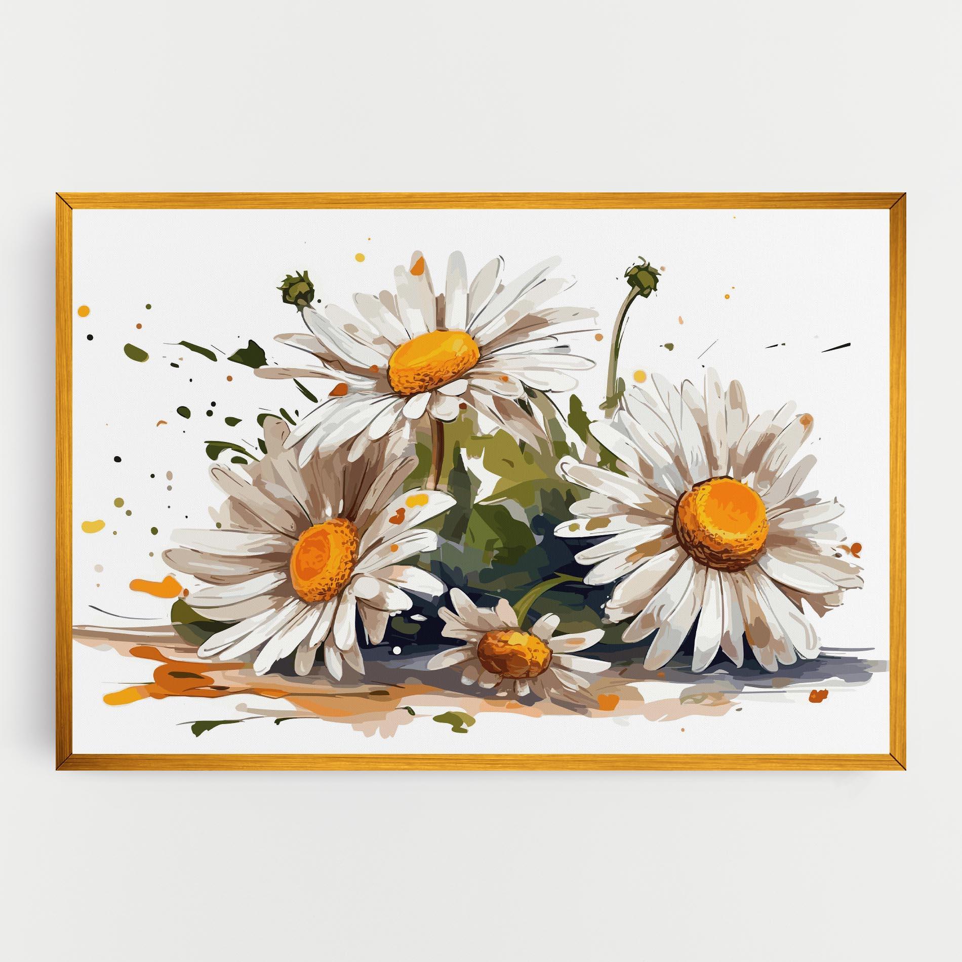 Tablou Canvas White Beautiful Daisy mockup 0