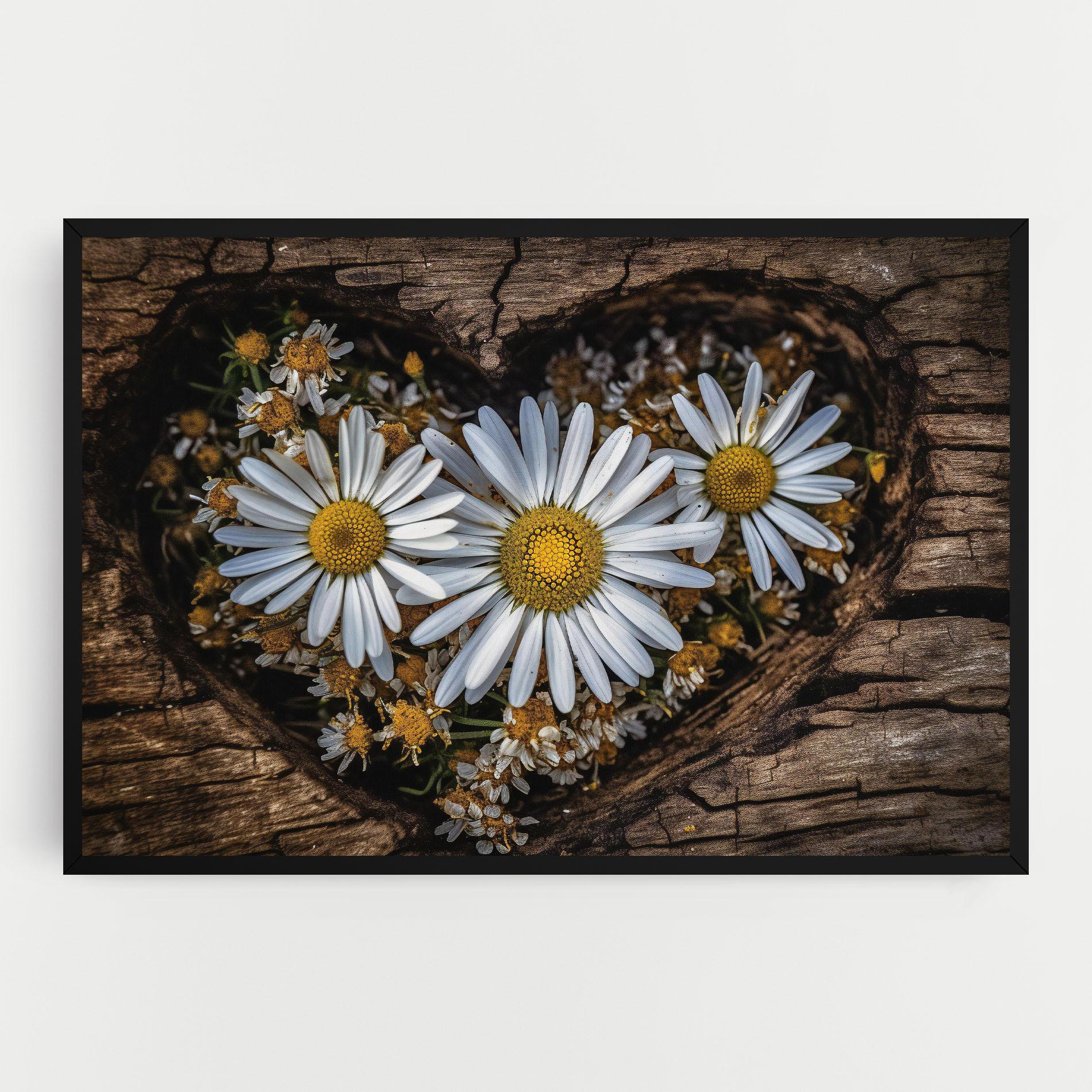 Tablou Canvas Heart Shaped Daisy mockup 0