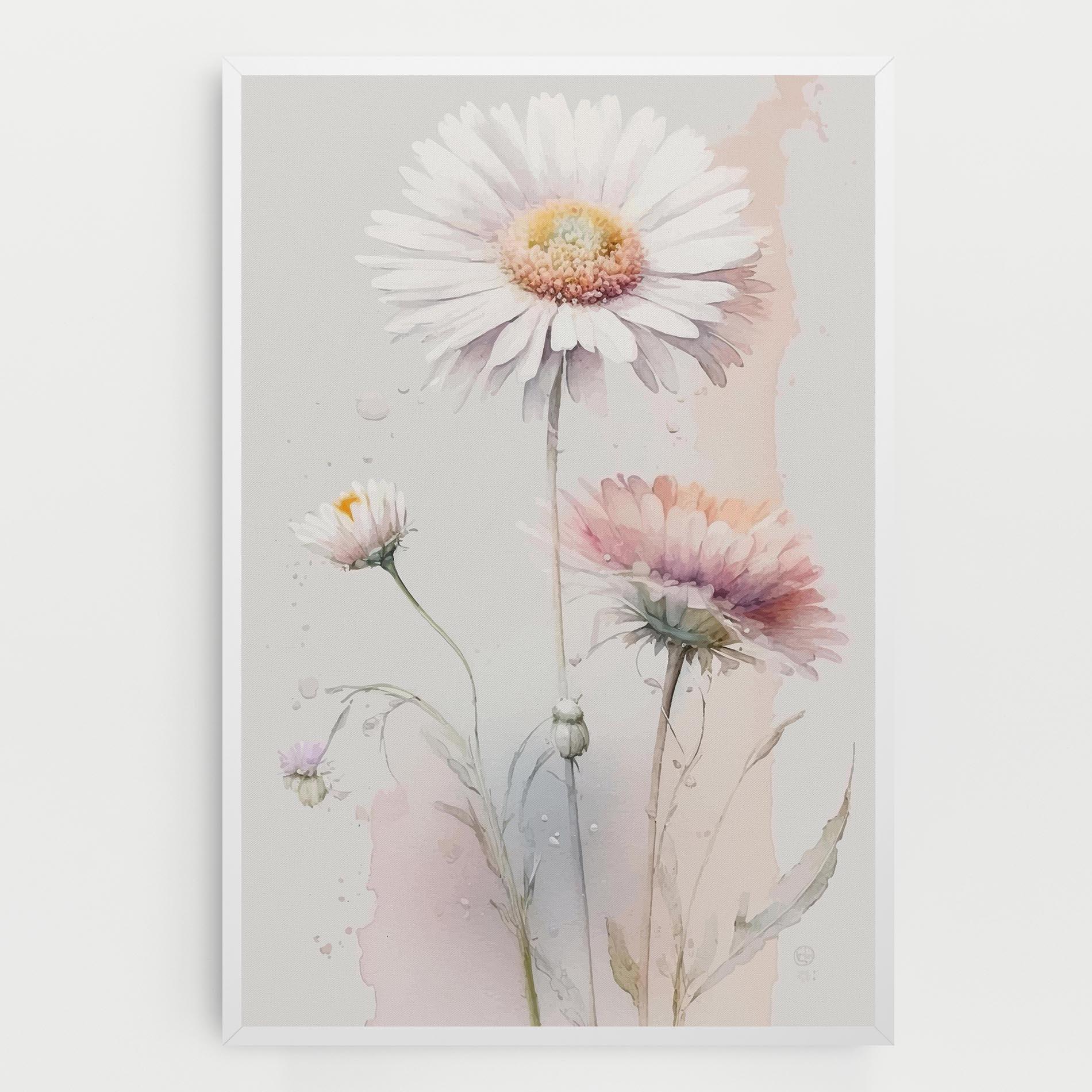 Tablou Canvas White Painted Daisy mockup 0