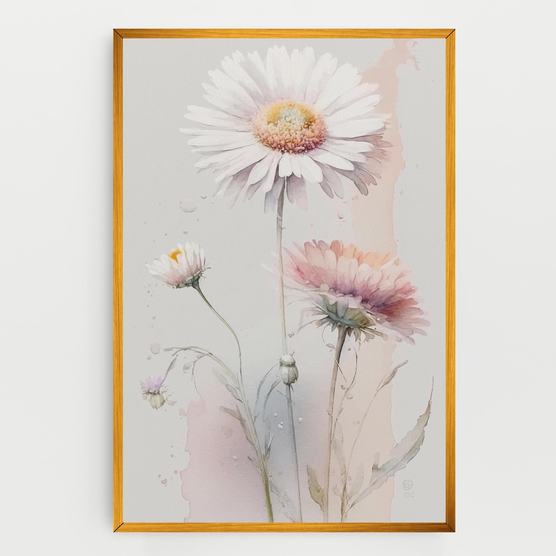 Tablou Canvas White Painted Daisy mockup 0