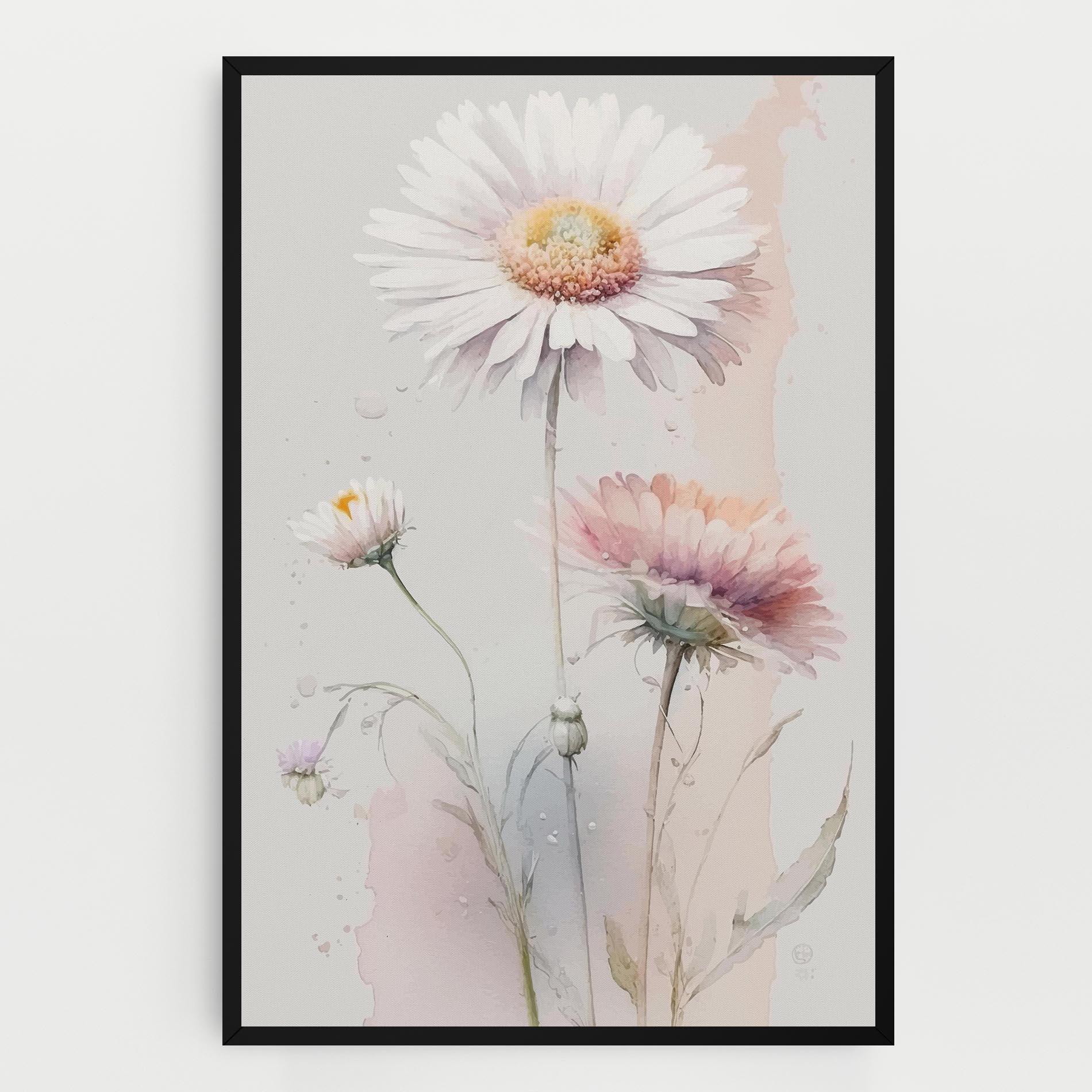 Tablou Canvas White Painted Daisy mockup 0