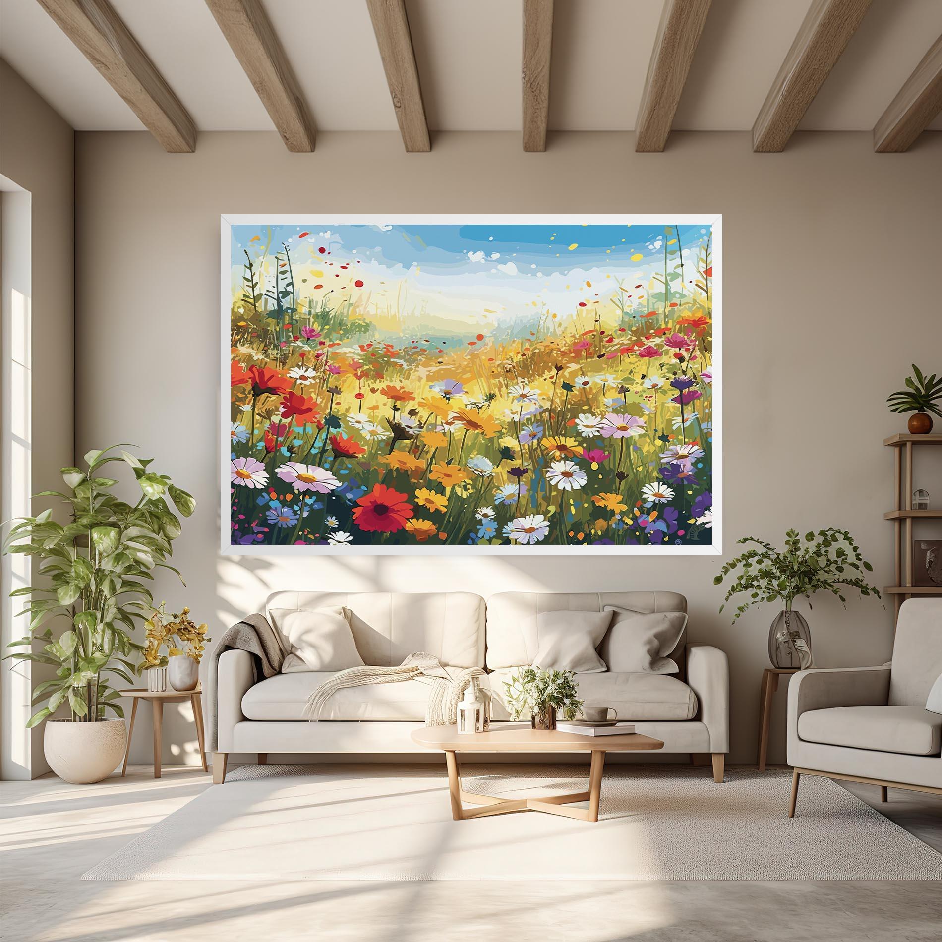 Tablou Canvas Colorful Daisy Mix mockup 6