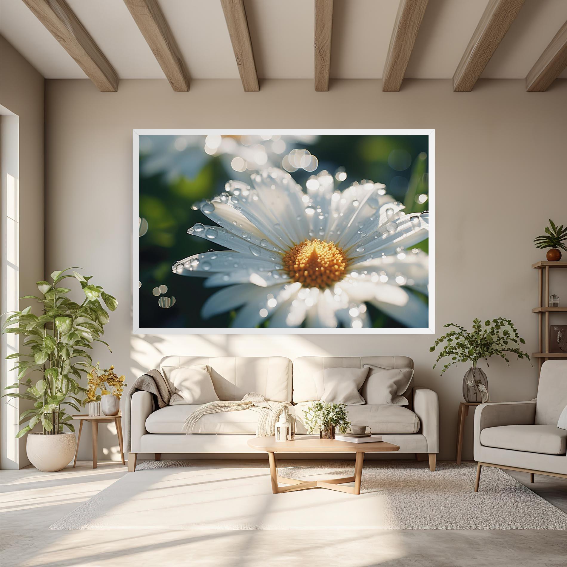 Tablou Canvas Daisy After Rain Close Up mockup 6