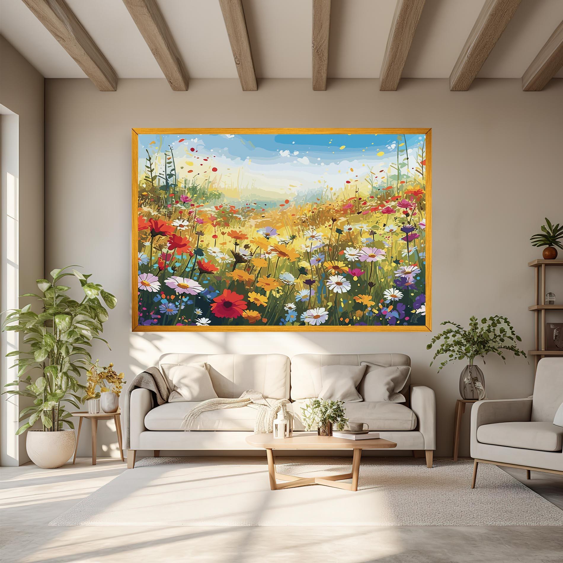 Tablou Canvas Colorful Daisy Mix mockup 6