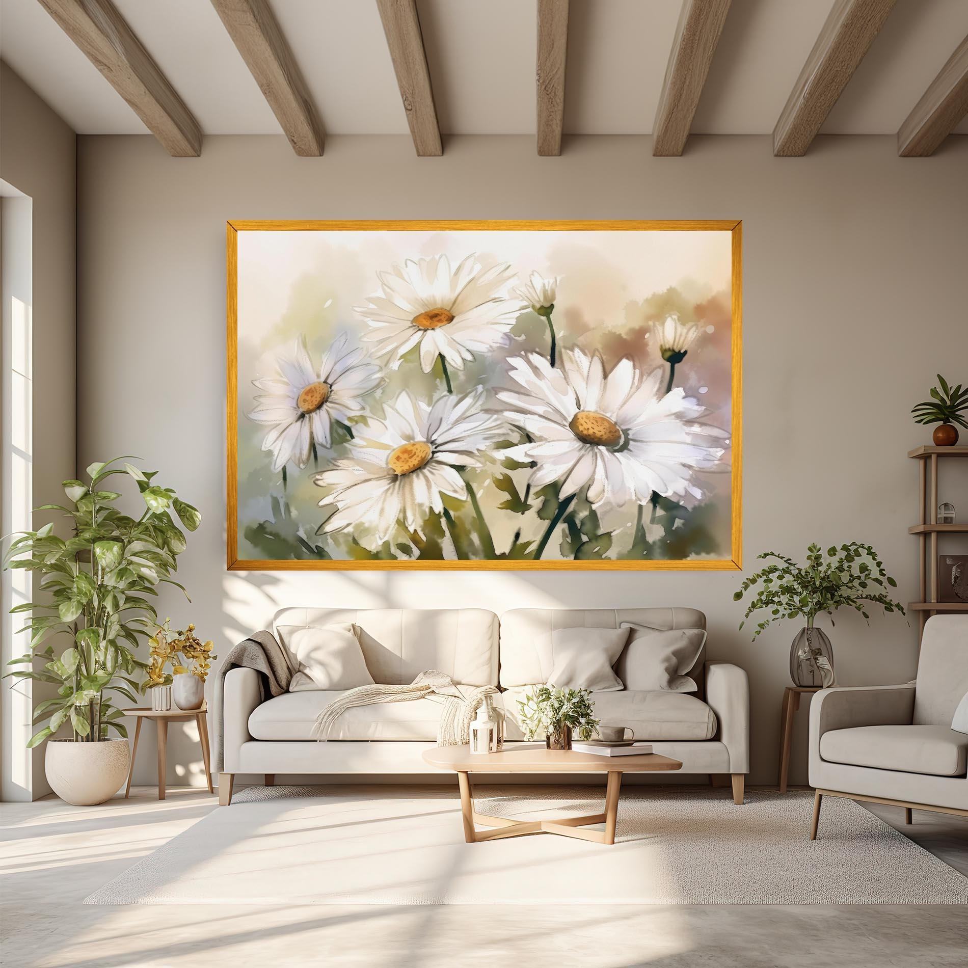 Tablou Canvas Daisy Painting mockup 6