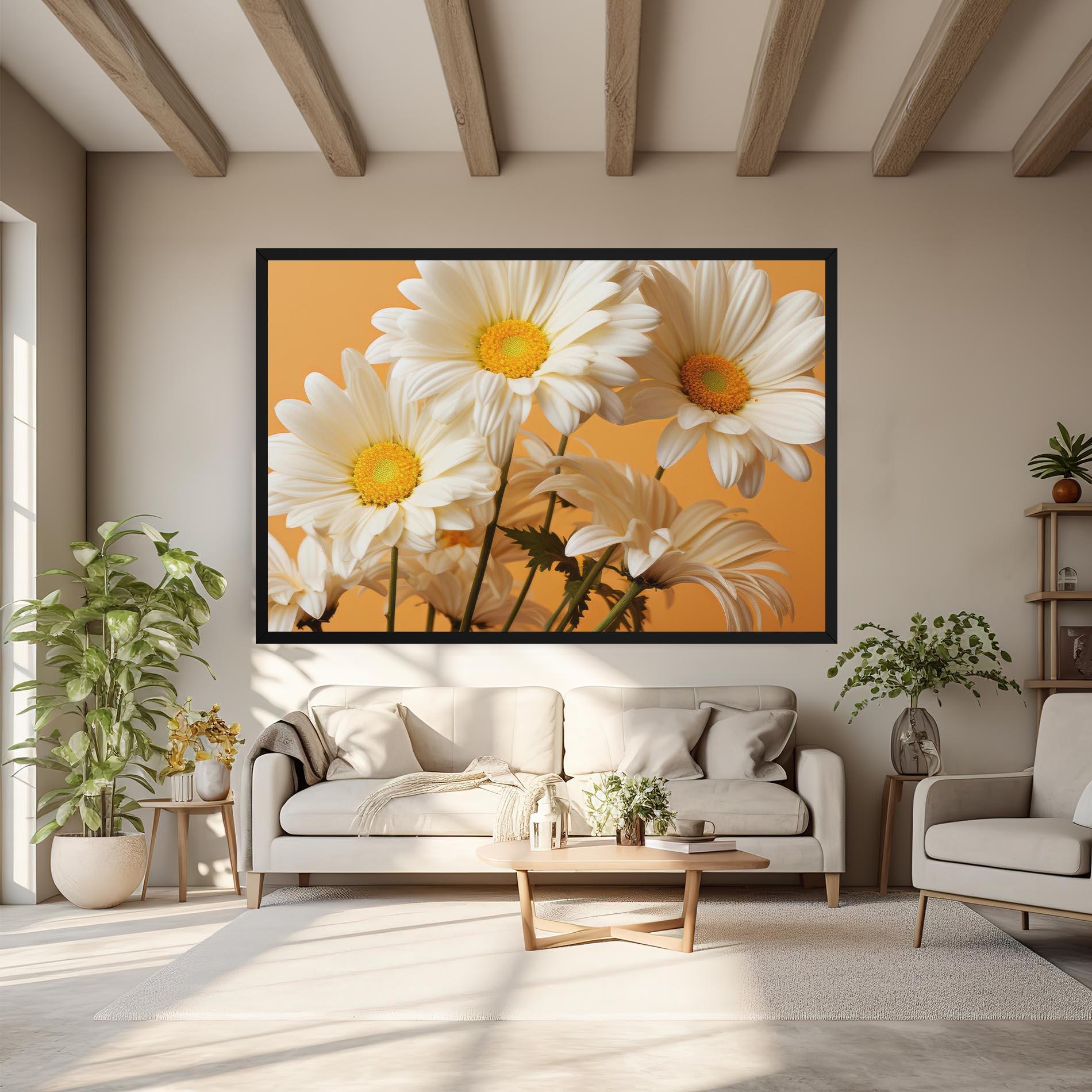 Tablou Canvas Daisy On Orange mockup 6