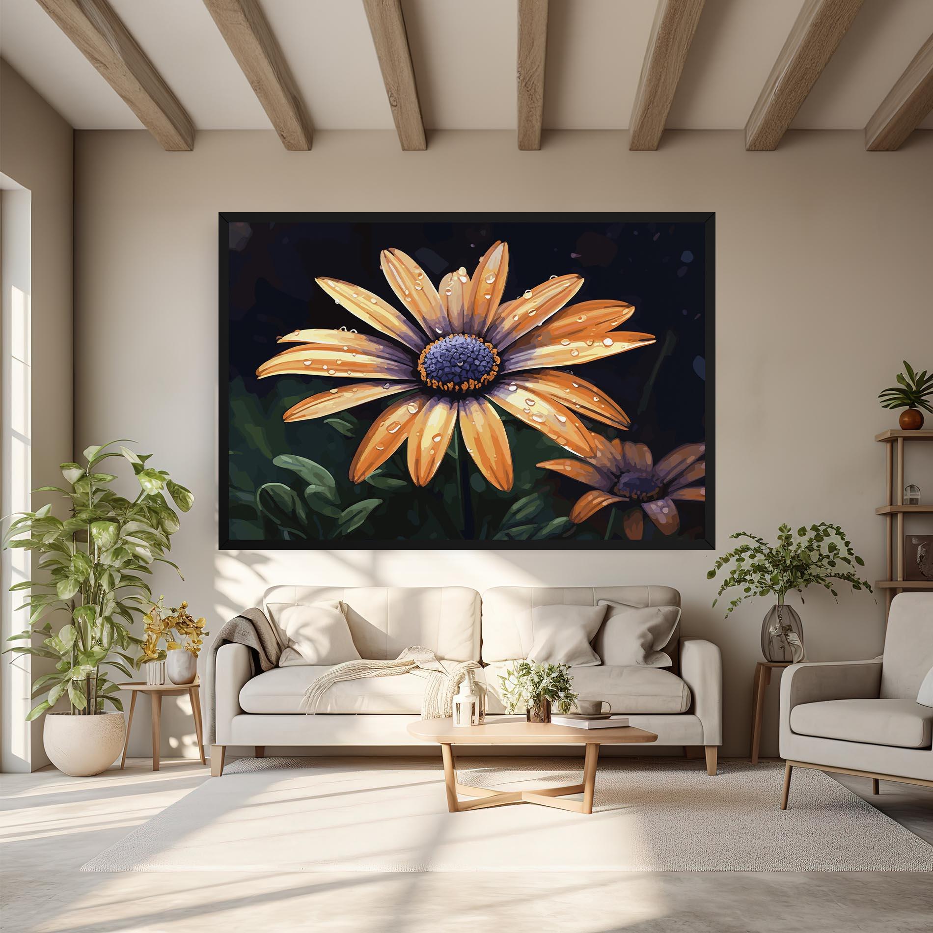 Tablou Canvas Orange Pretty Daisy mockup 6