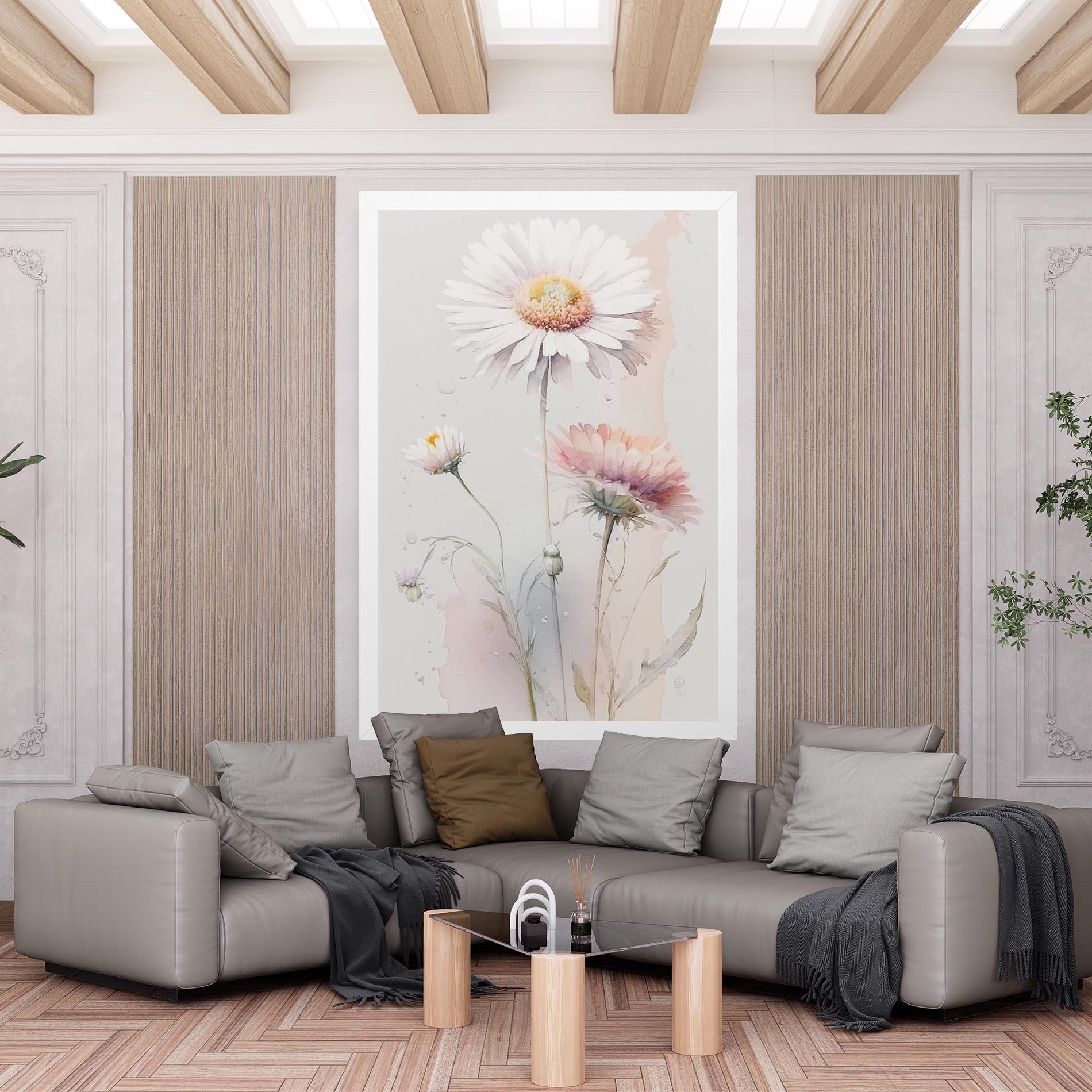 Tablou Canvas White Painted Daisy mockup 6