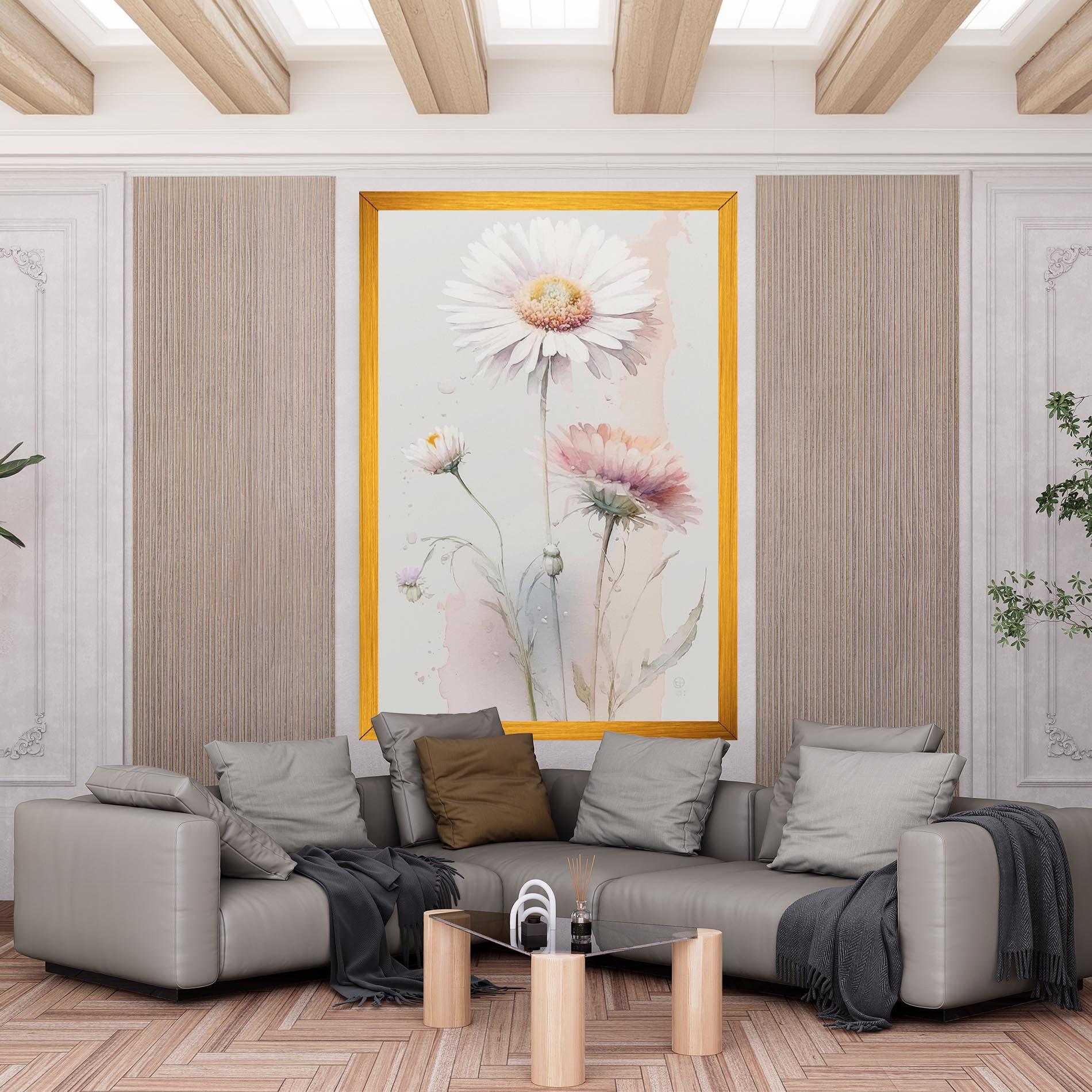 Tablou Canvas White Painted Daisy mockup 6
