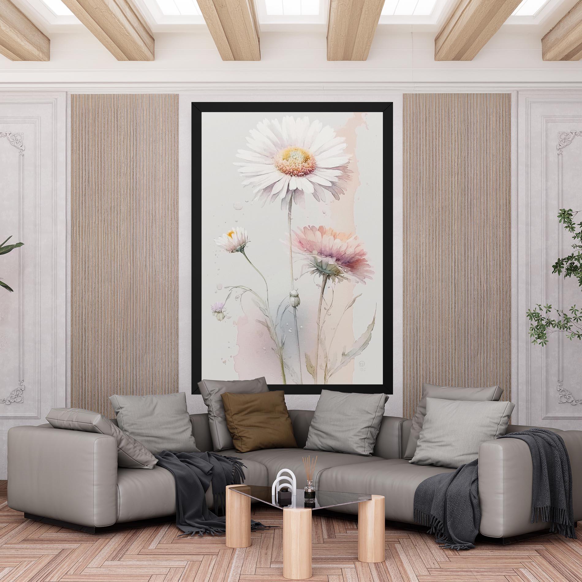 Tablou Canvas White Painted Daisy mockup 6