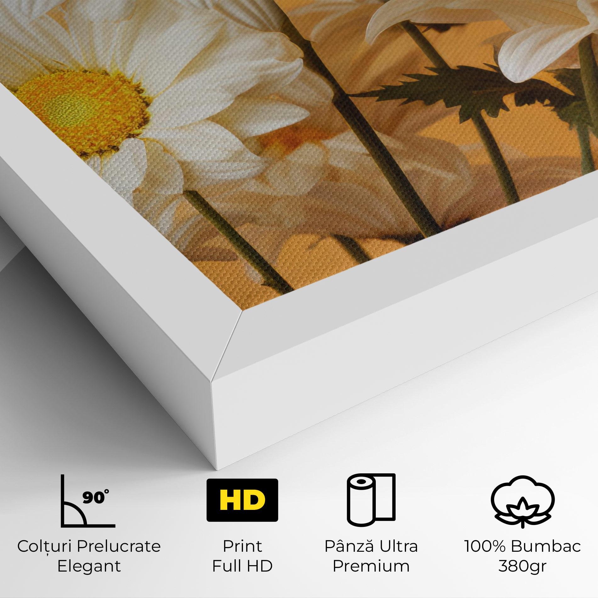 Tablou Canvas Daisy On Orange mockup 4