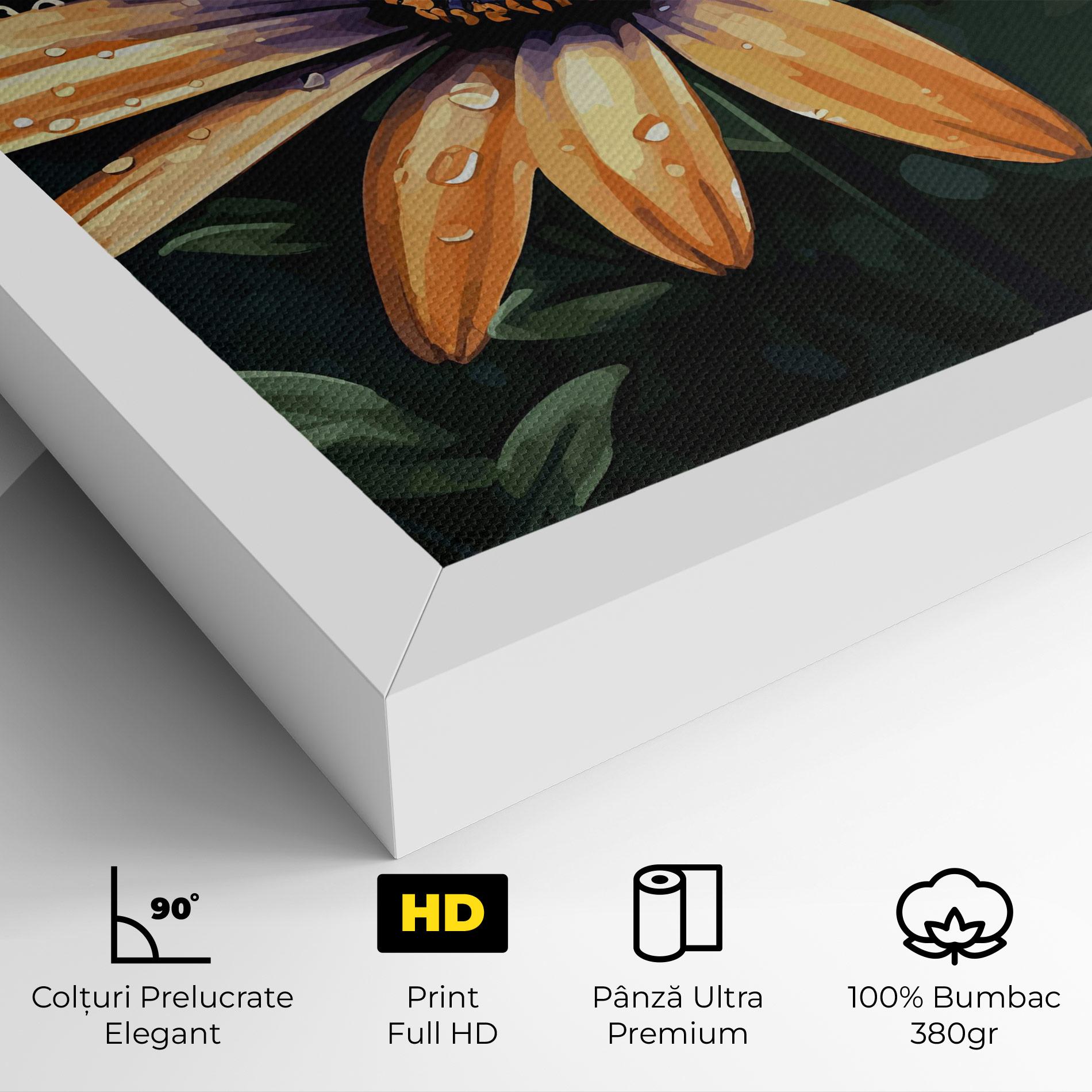 Tablou Canvas Orange Pretty Daisy mockup 4
