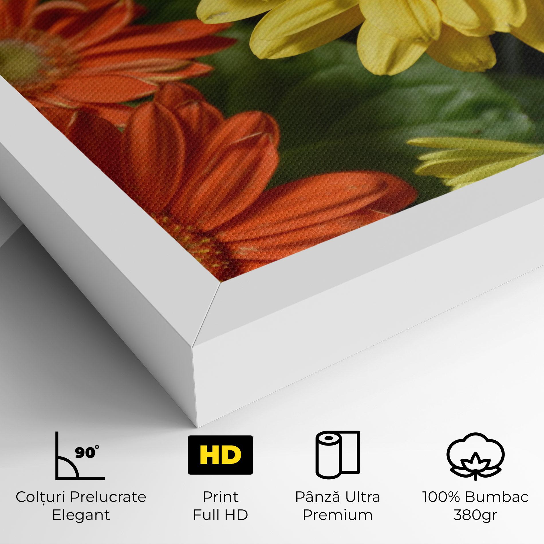 Tablou Canvas Orange Yellow Daisy mockup 4